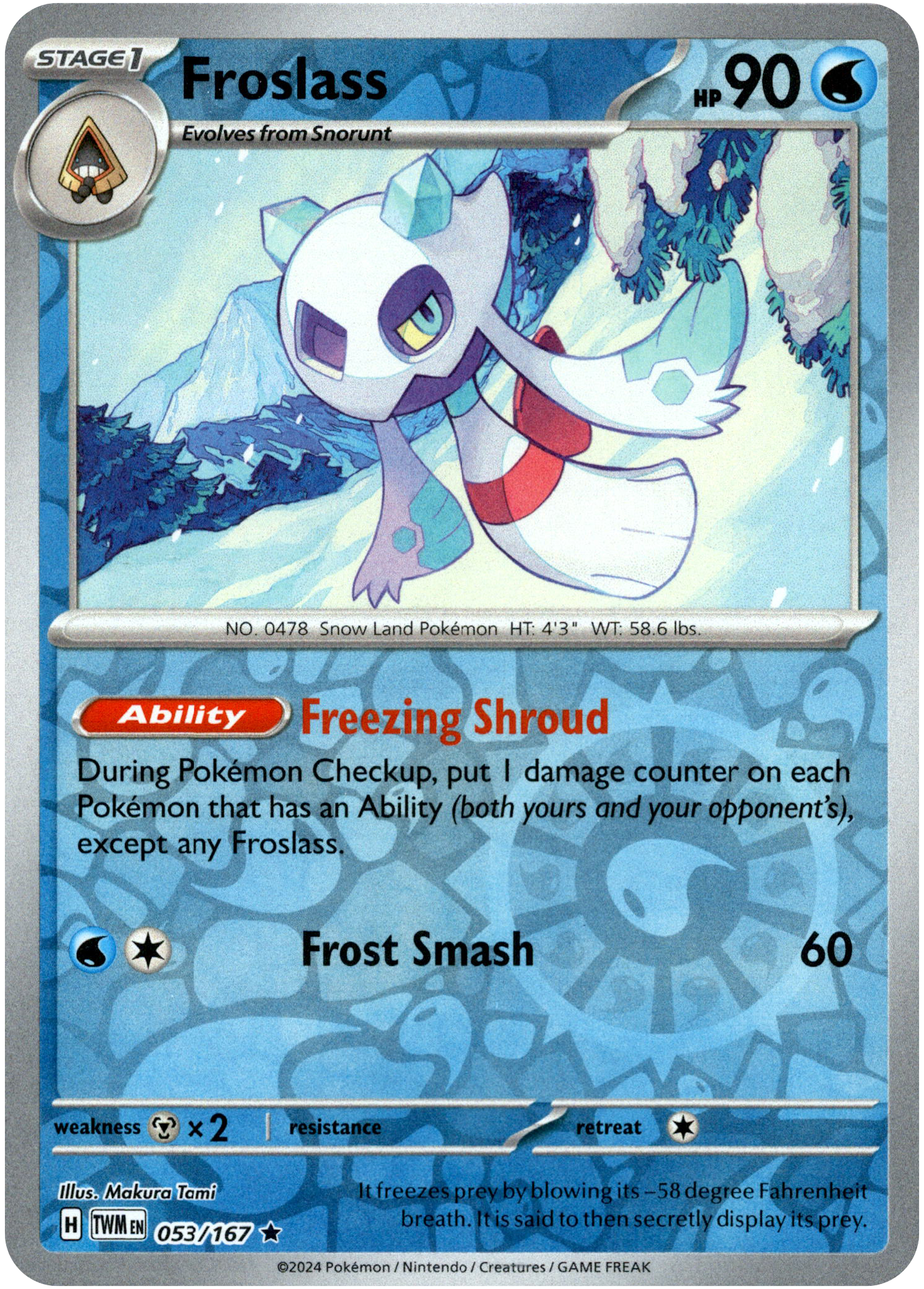 Froslass - 053/167 - Twilight Masquerade - Reverse Holo - Card Cavern