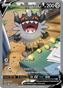 Galarian Perrserker V Alternate Art - 184/196 - Lost Origin - Holo - Card Cavern