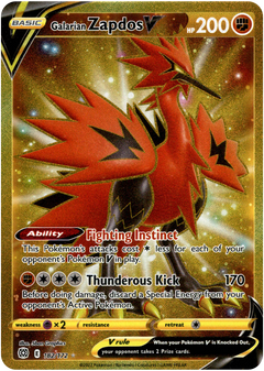 Galarian Zapdos V Secret Rare - 182/172 - Brilliant Stars - Holo - Card Cavern