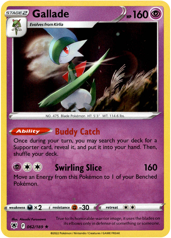 Gallade - 062/189 - Astral Radiance - Holo - Card Cavern