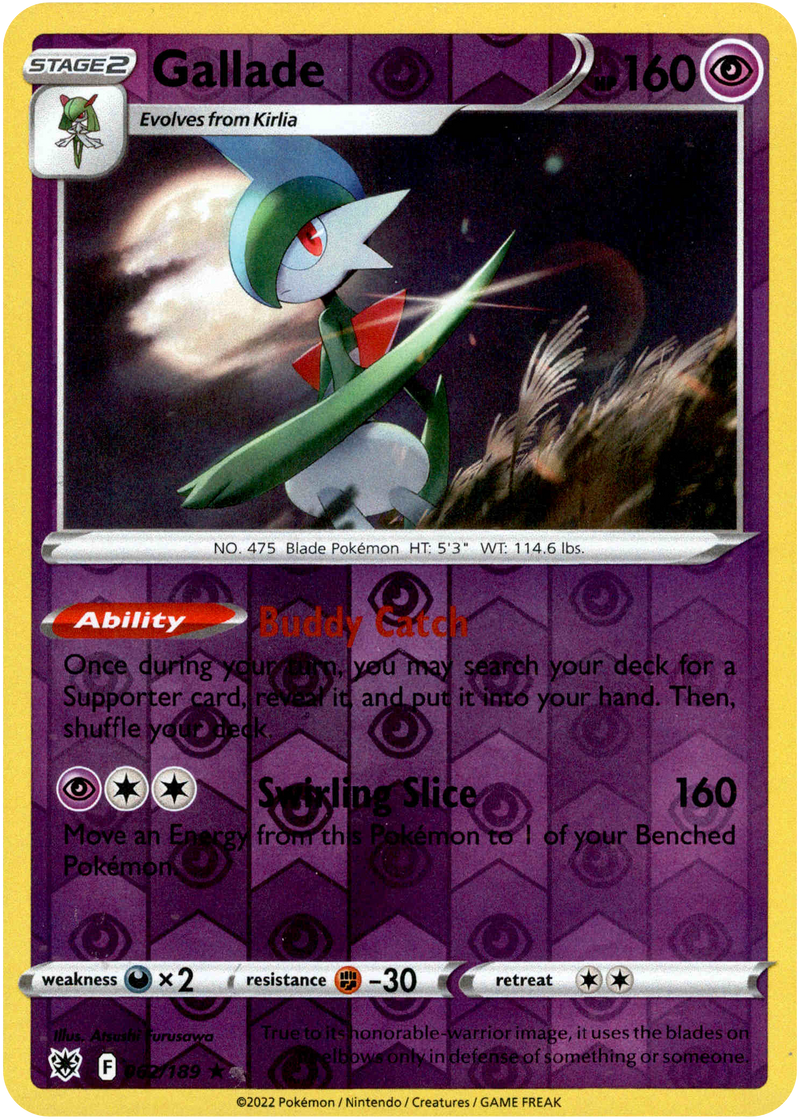gallade pokemon card Gallade - 062/189 - Astral Radiance