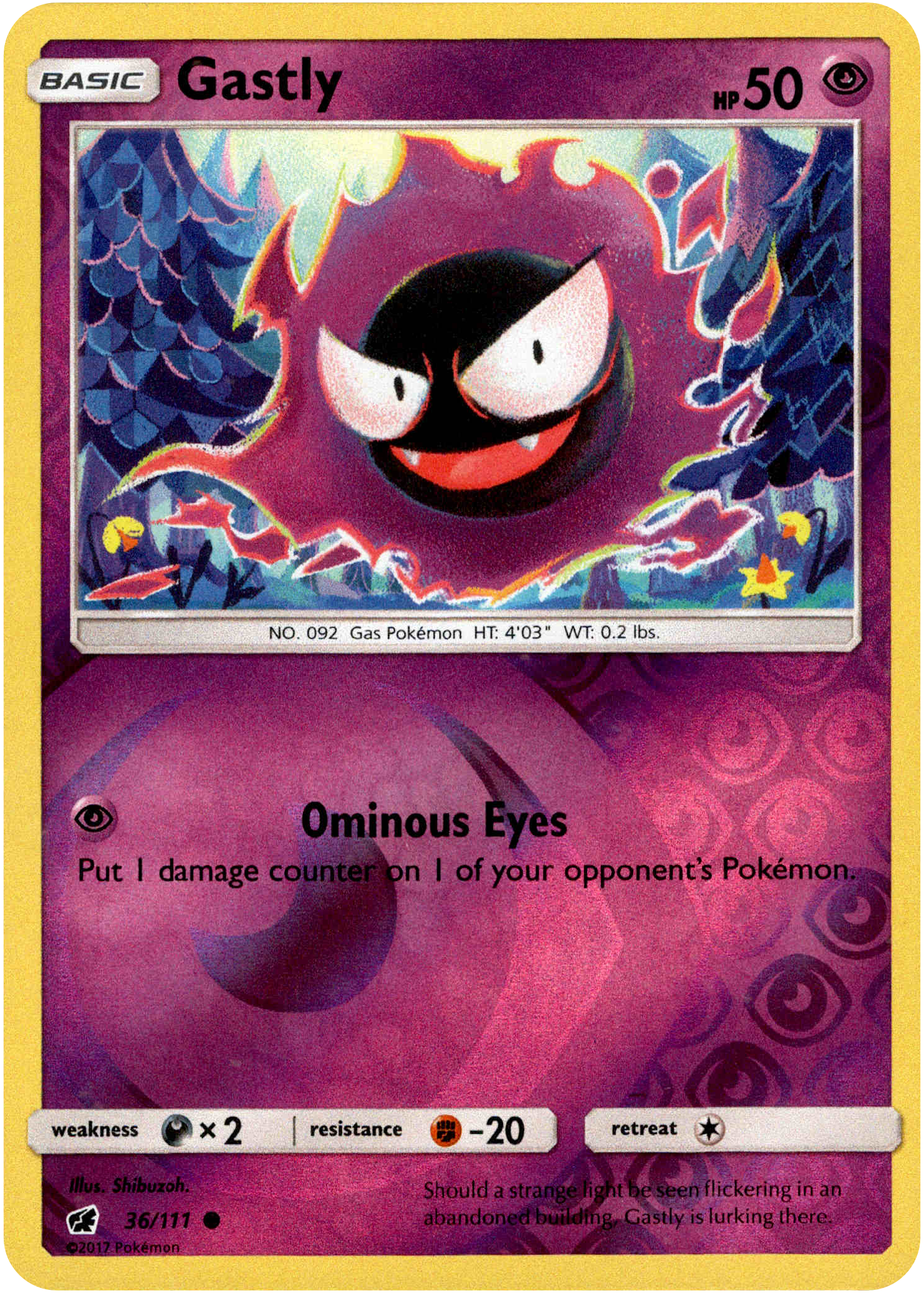 Gastly - 36/111 - Crimson Invasion - Reverse Holo - Card Cavern