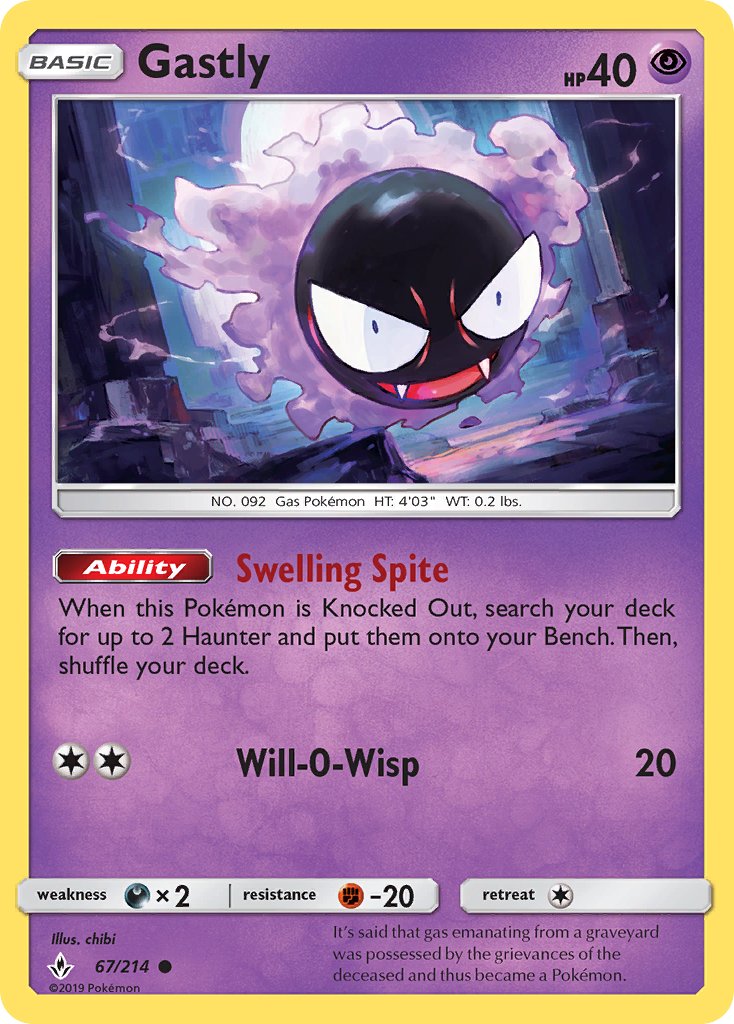 Gastly - 67/214 - Unbroken Bonds - Card Cavern