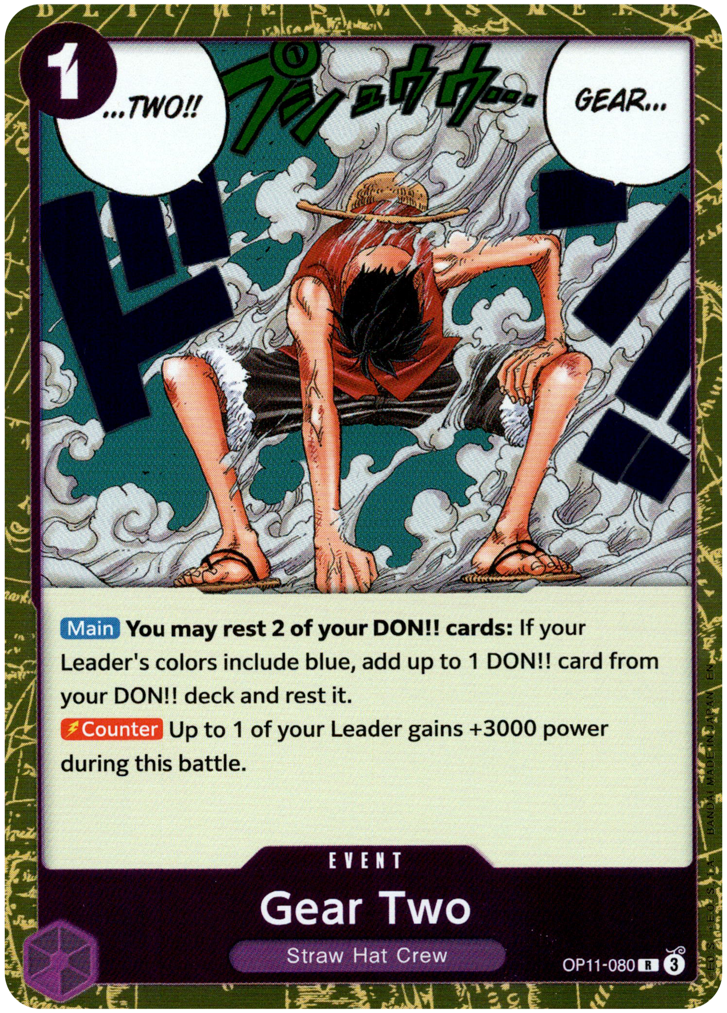 Gear Two - OP11-080 R - A Fist of Divine Speed - Foil - Card Cavern