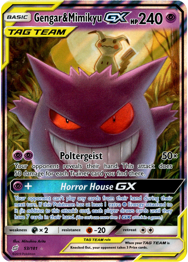 Gengar & Mimikyu GX - 53/181 - Team Up - Holo – Card Cavern