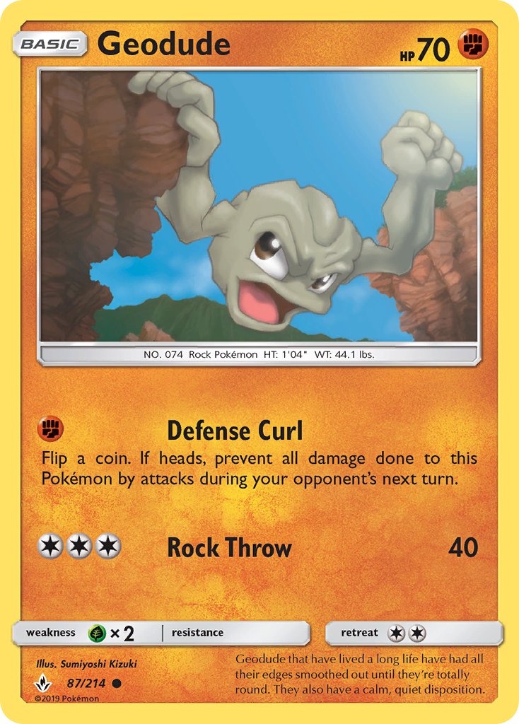 Geodude - 87/214 - Unbroken Bonds - Card Cavern