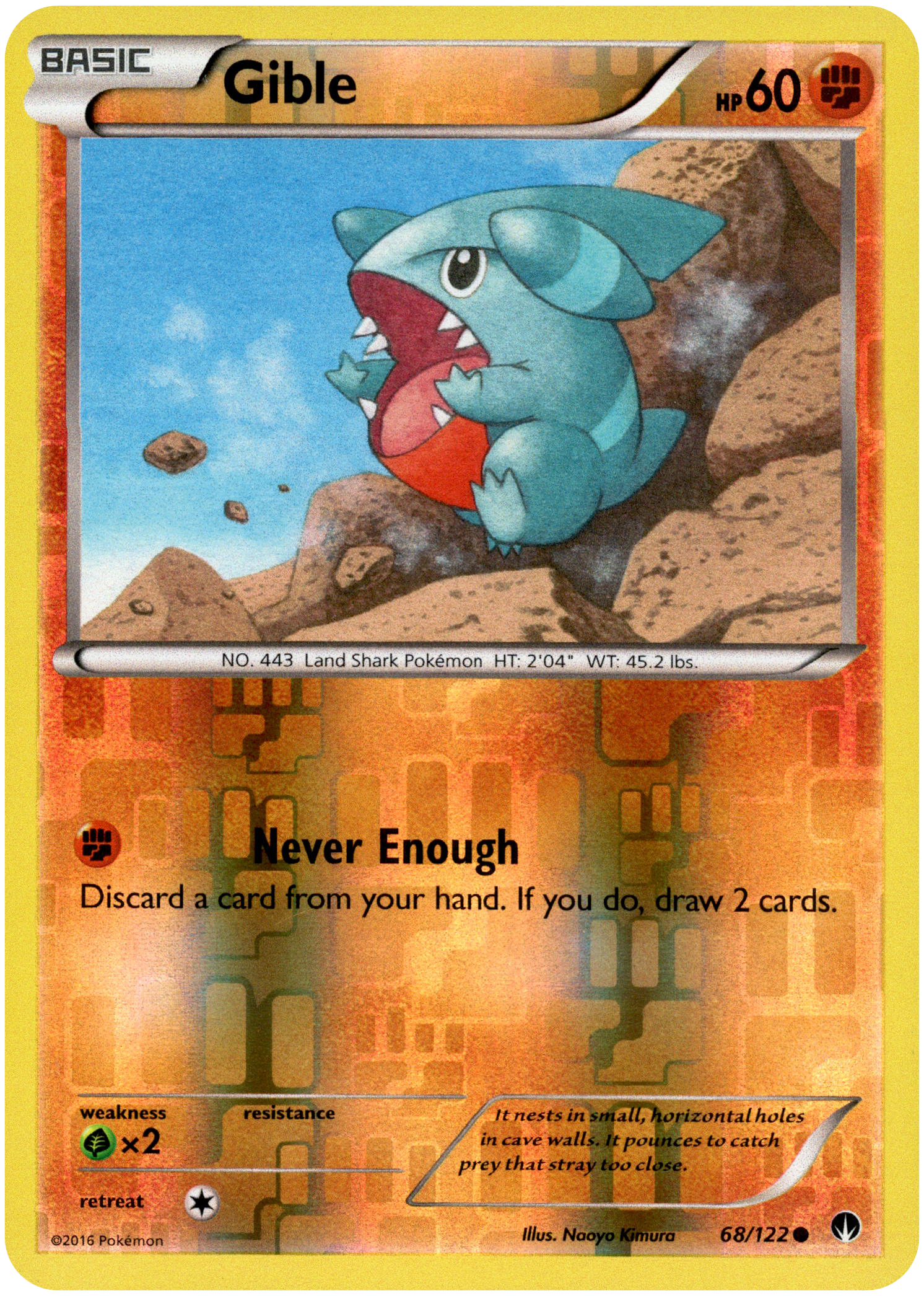 Gible - 68/122 - BREAKpoint - Reverse Holo - Card Cavern