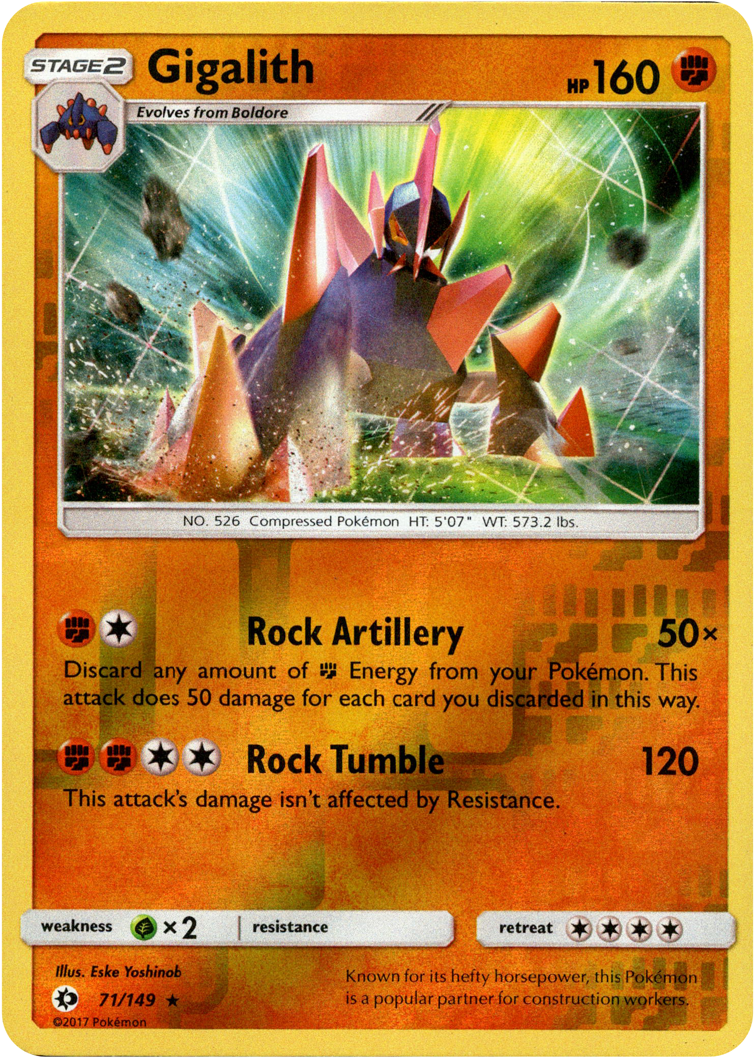 Gigalith - 71/149 - Sun & Moon - Reverse Holo - Card Cavern