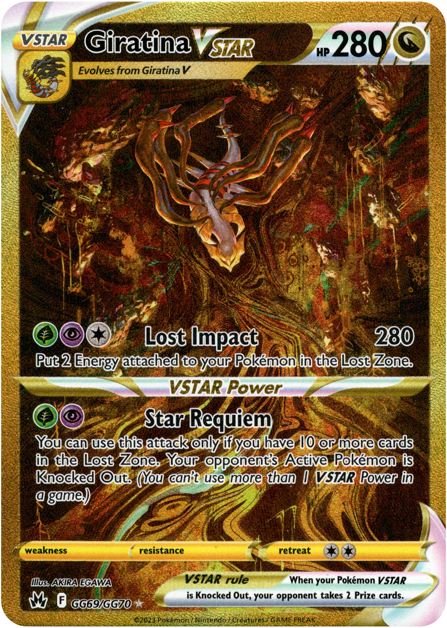 Giratina VSTAR Secret Rare - GG69/GG70 - Crown Zenith - Holo - Card Cavern