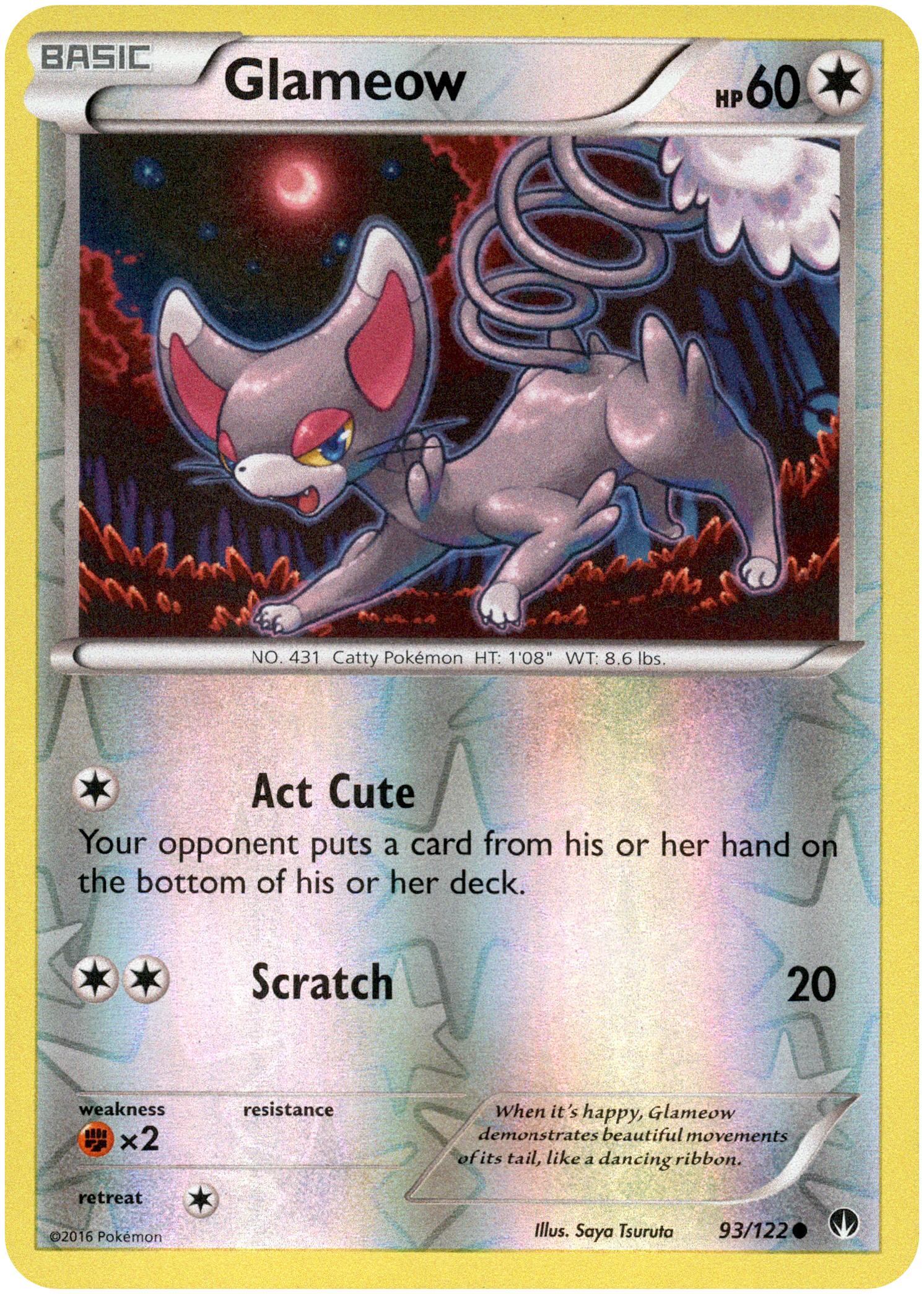 Glameow - 93/122 - BREAKpoint - Reverse Holo - Card Cavern
