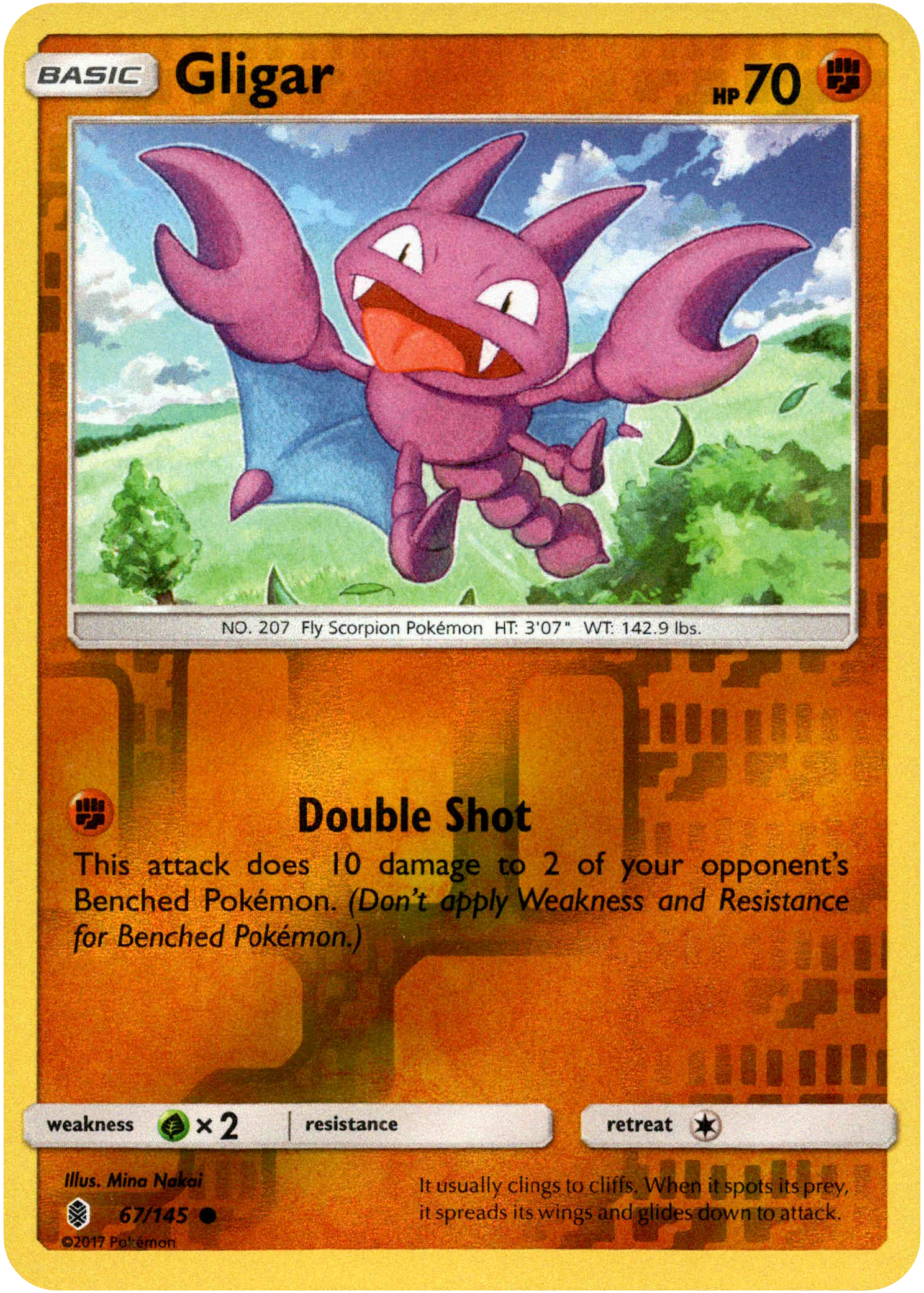 Gligar - 67/145 - Guardians Rising - Reverse Holo - Card Cavern