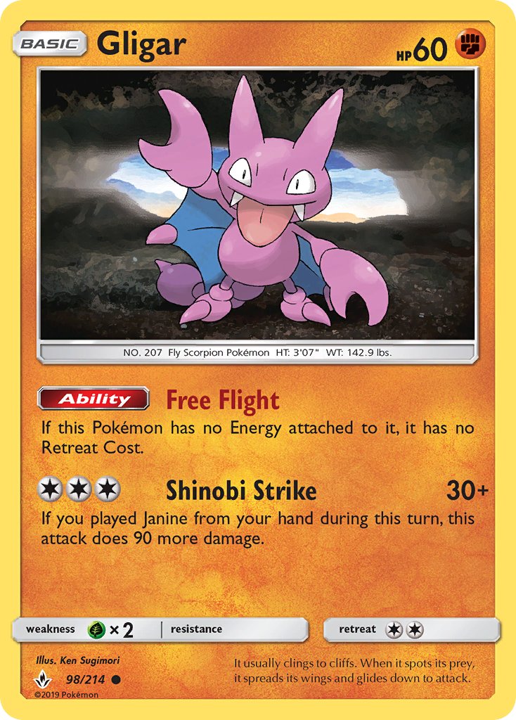 Gligar - 98/214 - Unbroken Bonds - Card Cavern