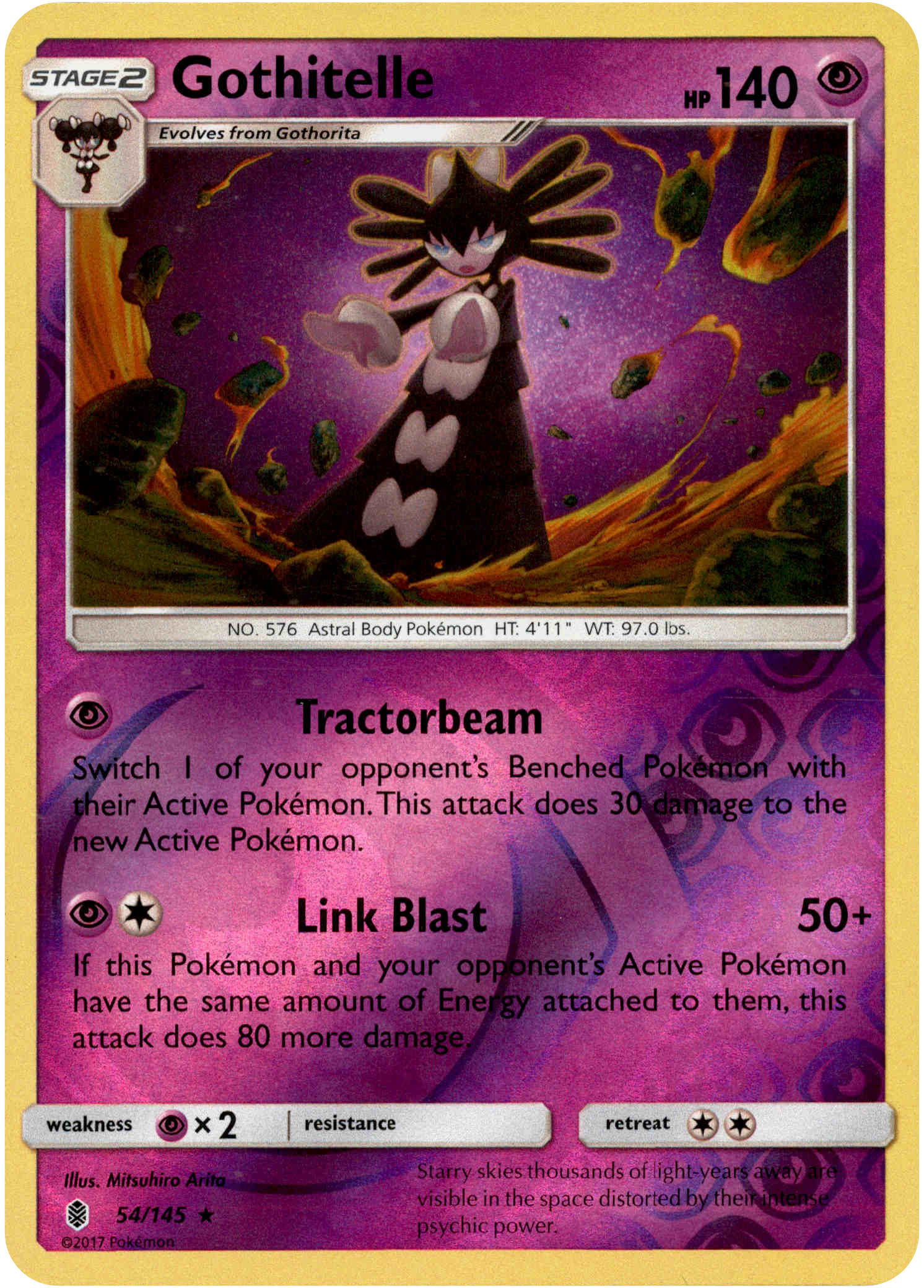 Gothitelle - 54/145 - Guardians Rising - Reverse Holo - Card Cavern