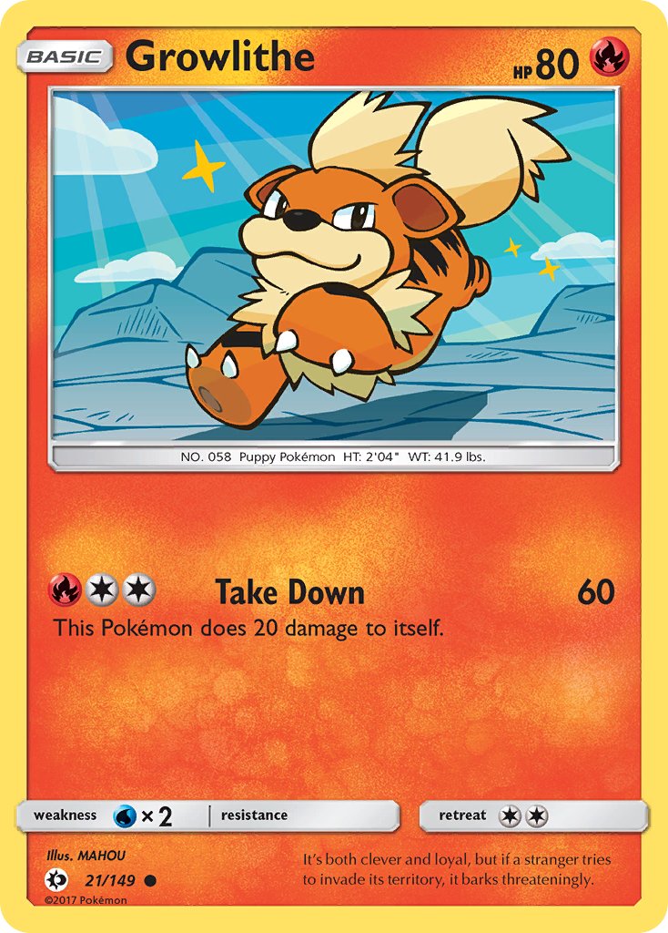 Growlithe - 21/149 - Sun & Moon - Card Cavern