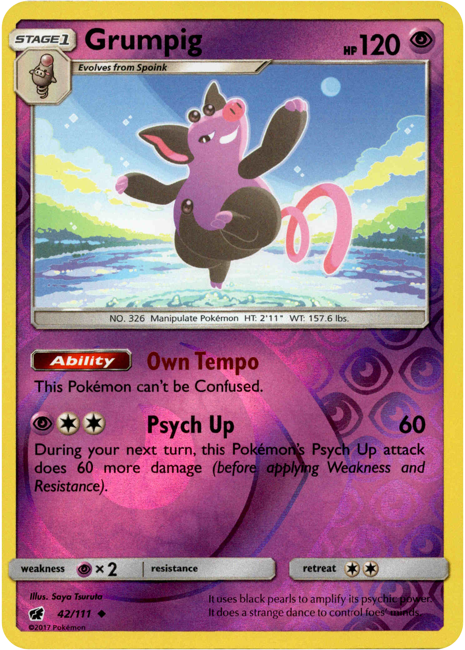 Grumpig - 42/111 - Crimson Invasion - Reverse Holo - Card Cavern