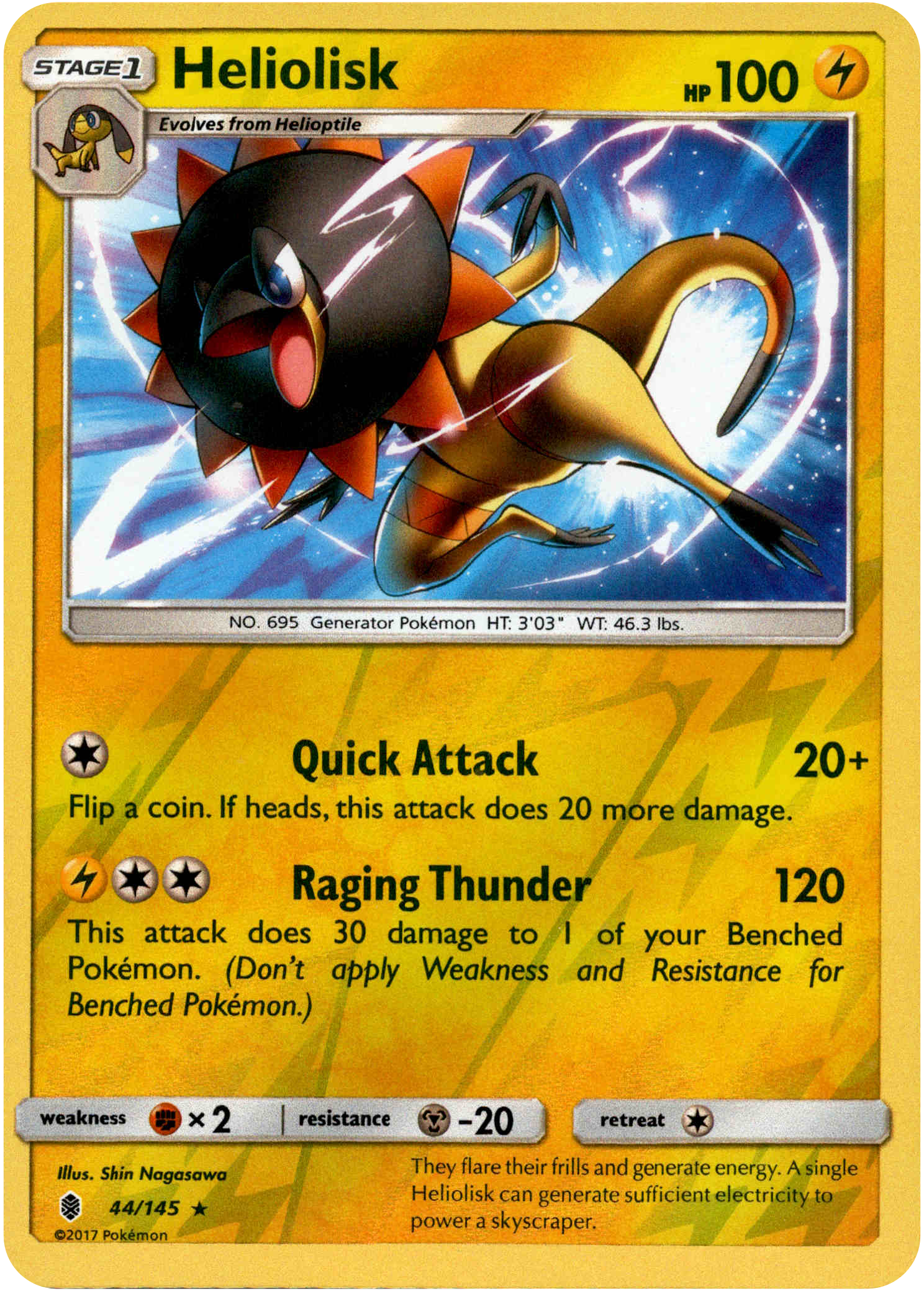 Heliolisk - 44/145 - Guardians Rising - Reverse Holo - Card Cavern