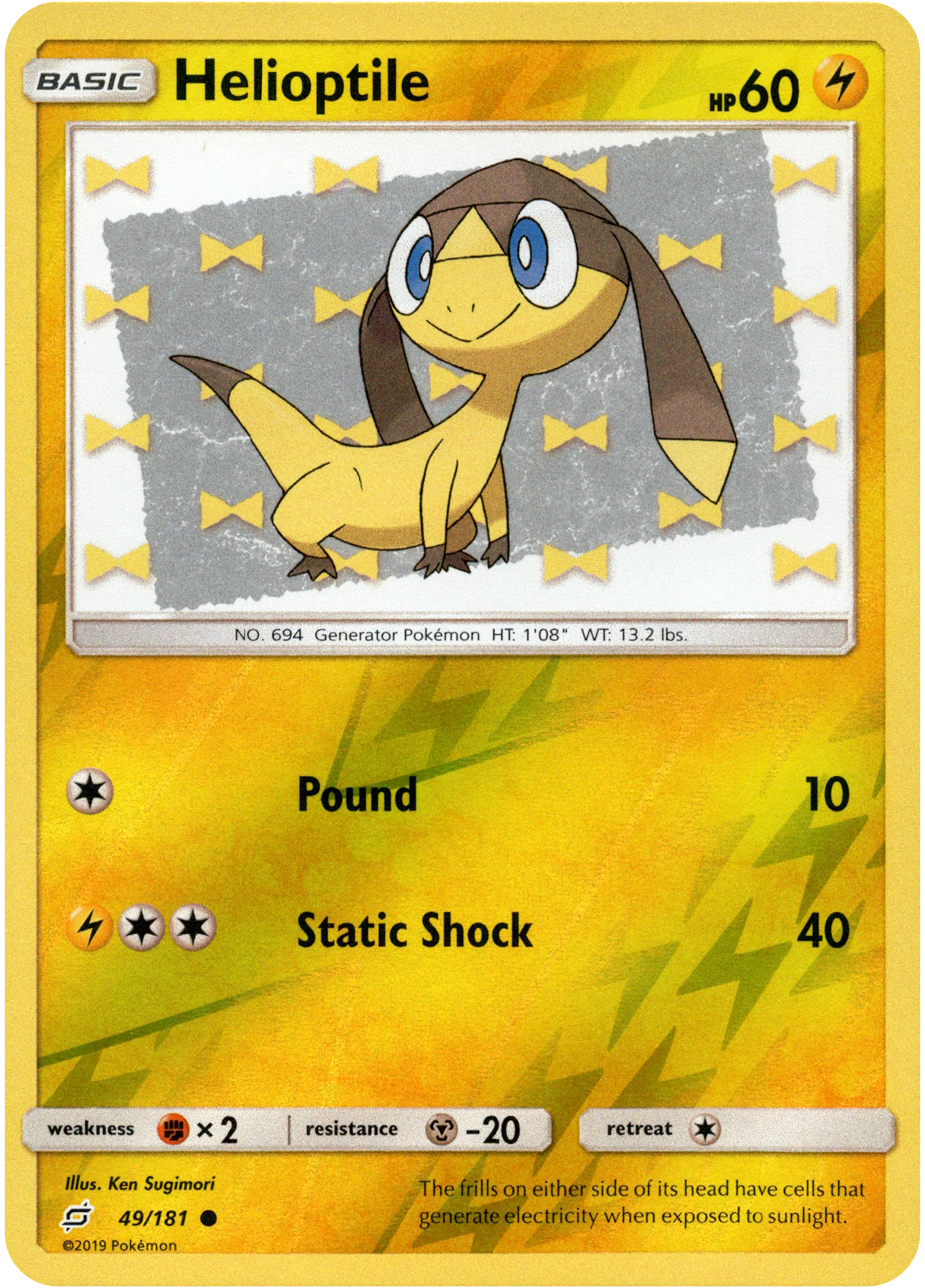 Helioptile - 49/181 - Team Up - Reverse Holo - Card Cavern