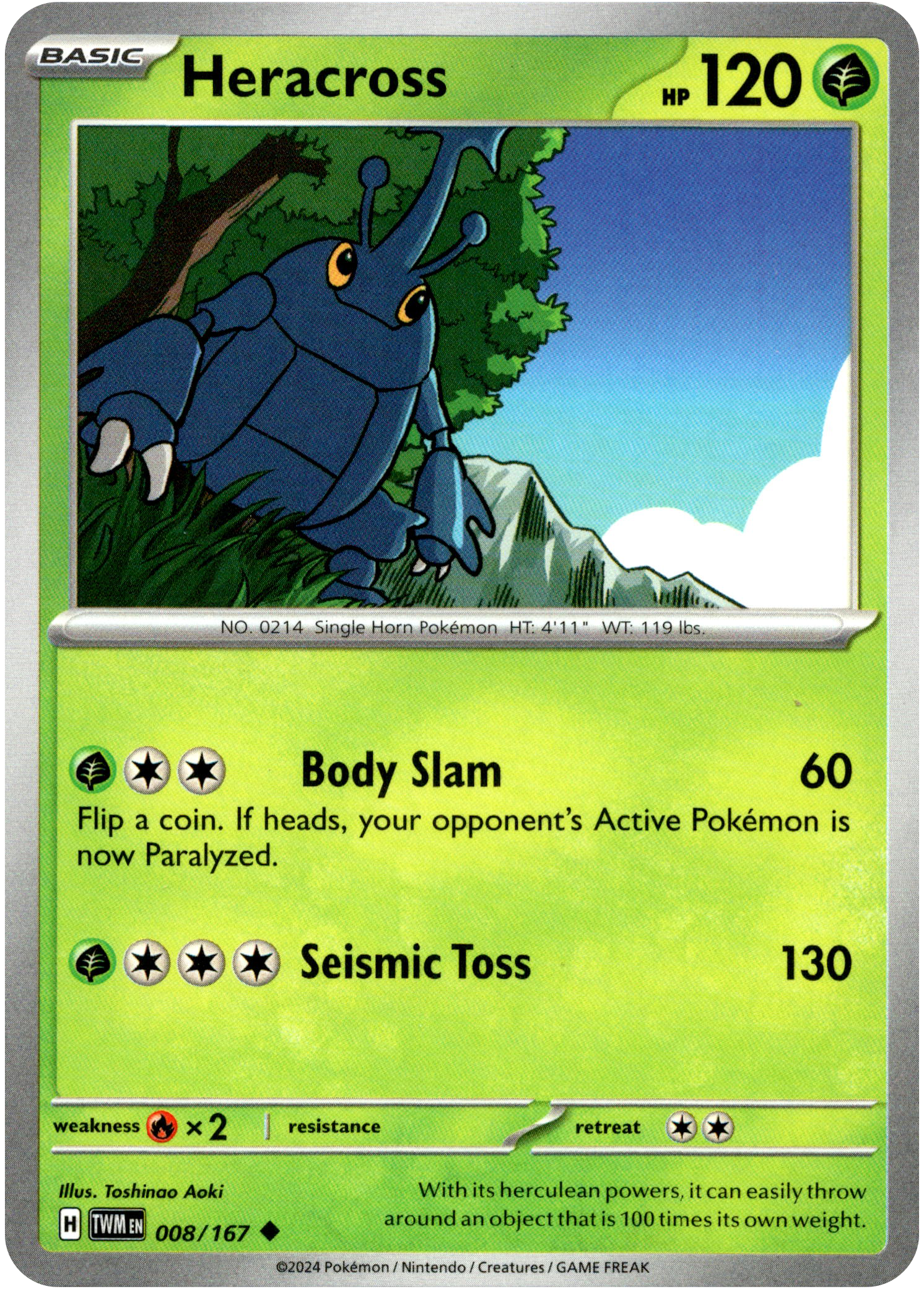 Heracross - 008/167 - Twilight Masquerade - Card Cavern
