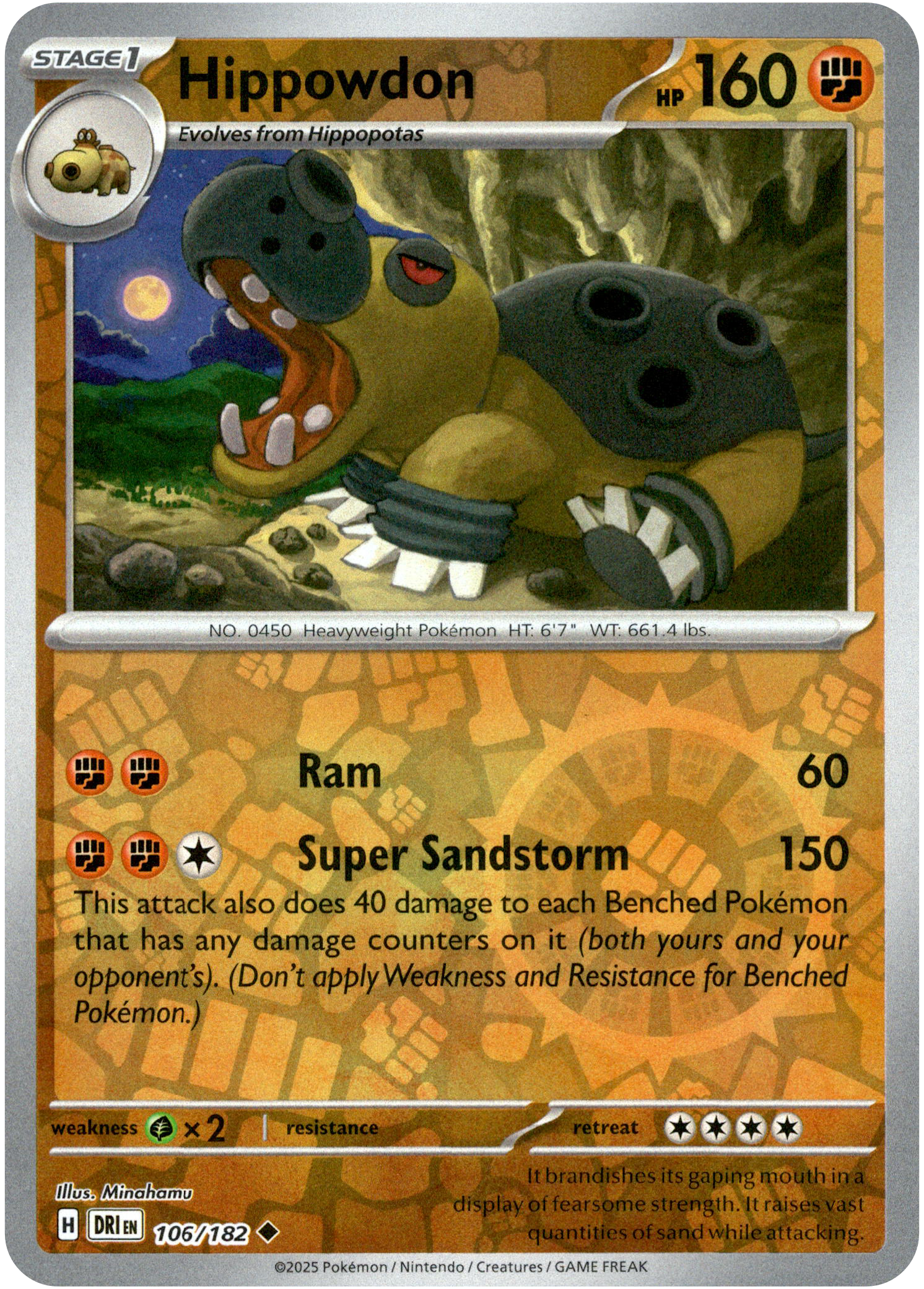 Hippowdon - 106/182 - Destined Rivals - Reverse Holo - Card Cavern