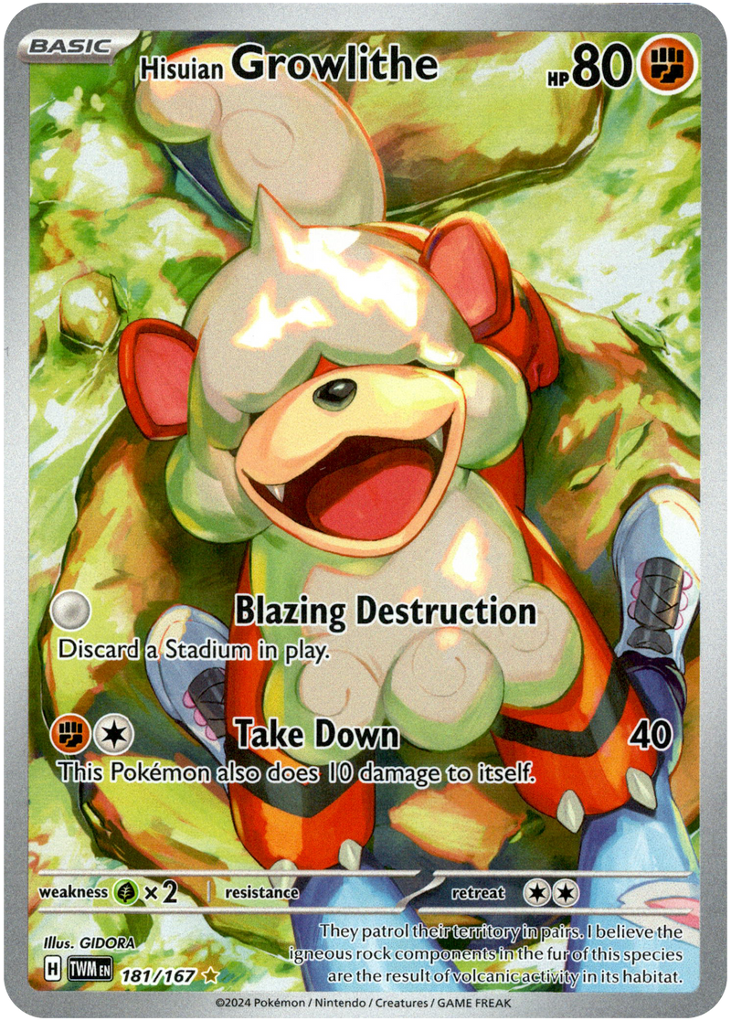 growlithe pokemon card holographic Hisuian Growlithe - 181/167 - Twilight Masquerade