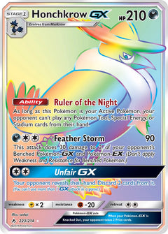 Honchkrow GX Hyper Rare - 223/214 - Unbroken Bonds - Holo - Card Cavern