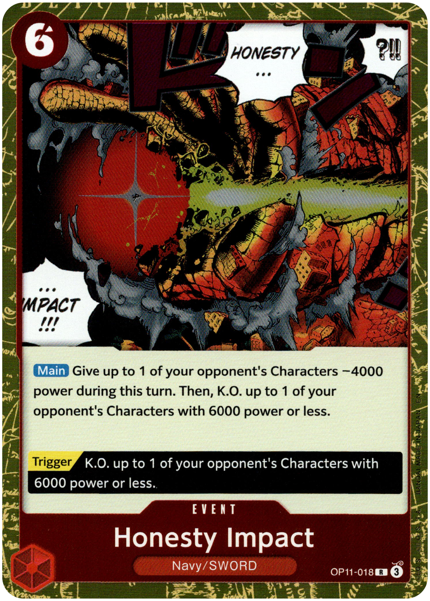 Honesty Impact - OP11-018 R - A Fist of Divine Speed - Foil - Card Cavern
