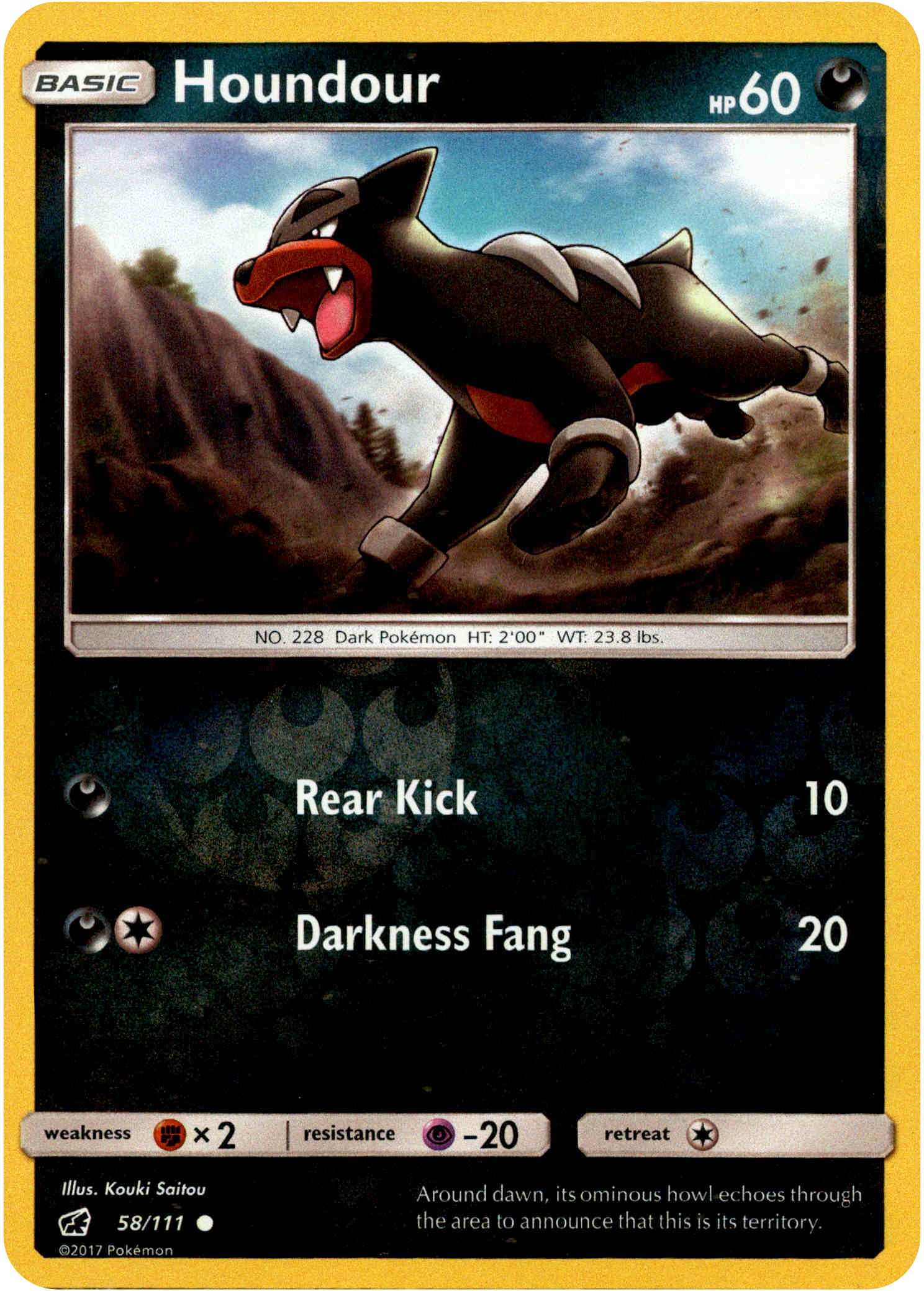 Houndour - 58/111 - Crimson Invasion - Reverse Holo - Card Cavern