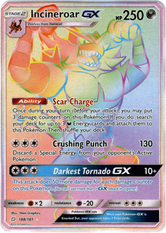 Incineroar GX Hyper Rare - 188/181 - Team Up - Holo - Card Cavern