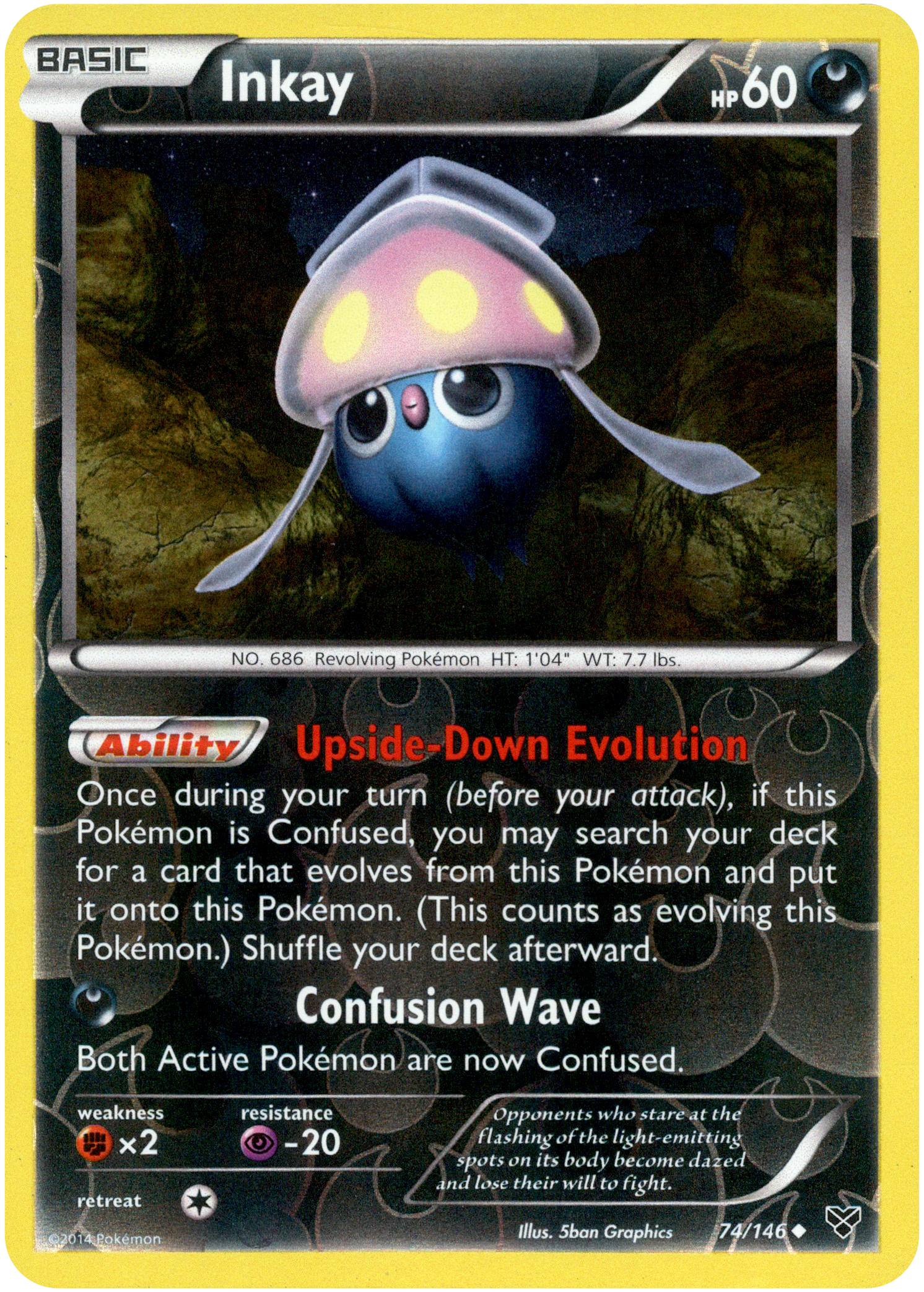 Inkay - 74/146 - XY Base - Reverse Holo - Card Cavern