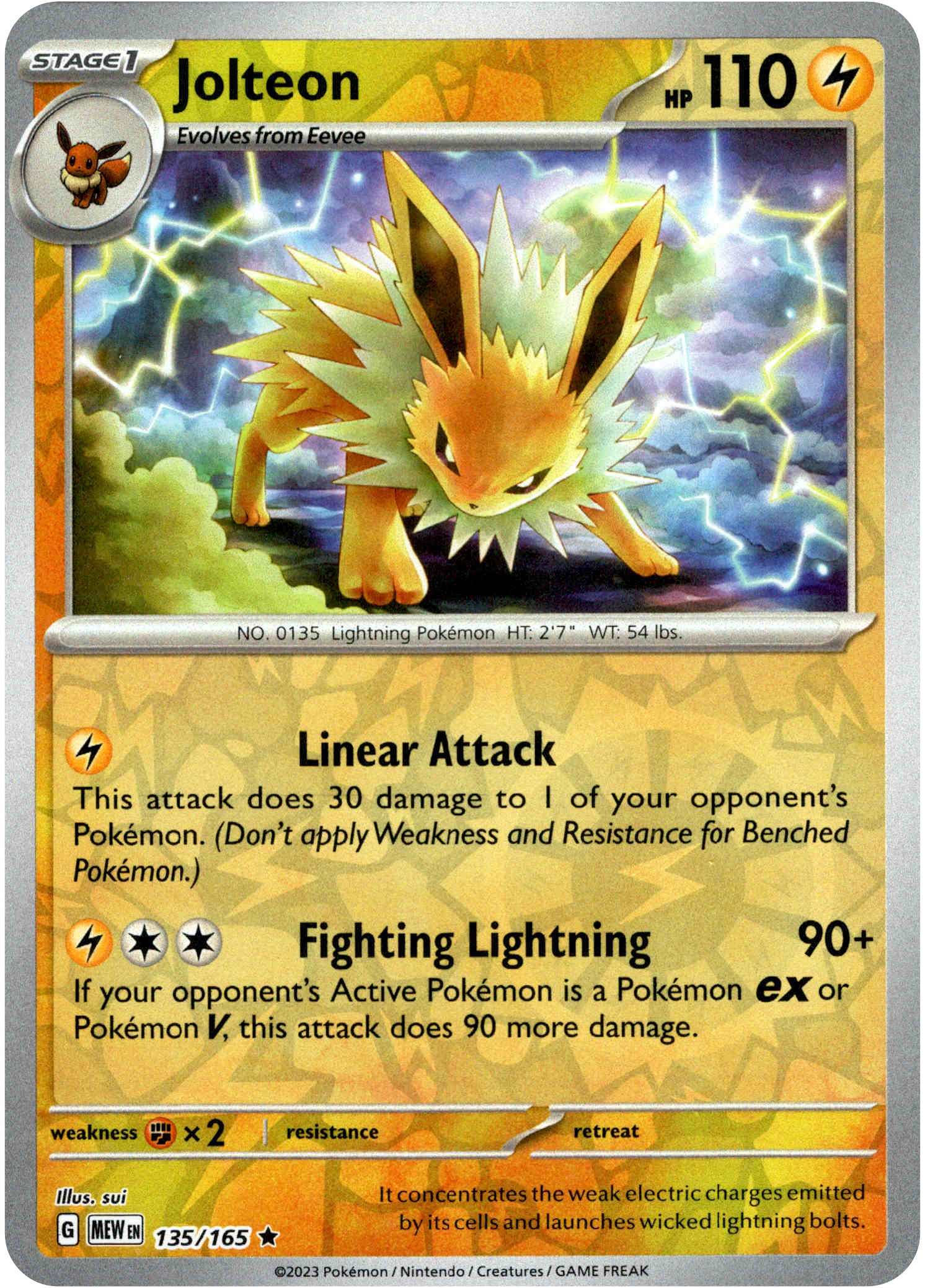 Jolteon - 135/165 - Scarlet & Violet 151 - Reverse Holo - Card Cavern