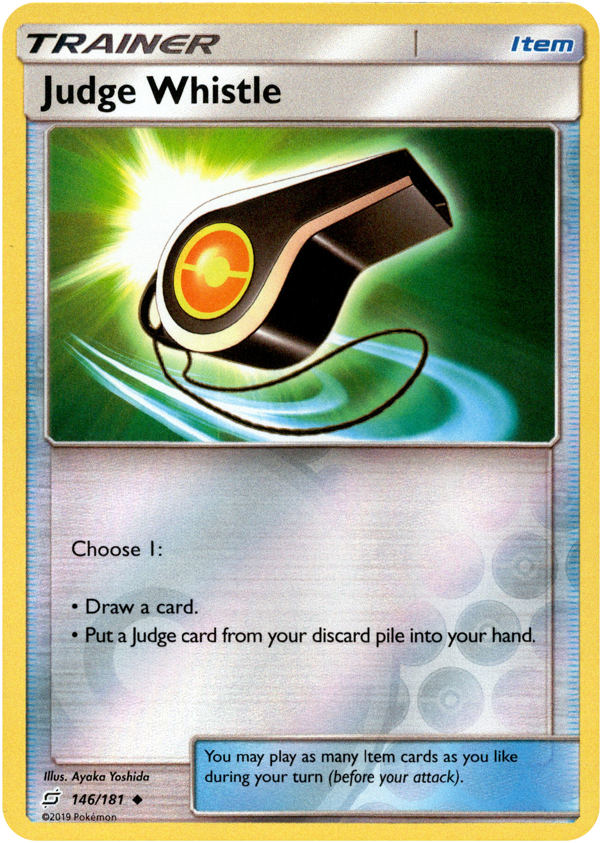 Judge Whistle - 146/181 - Team Up - Reverse Holo - Card Cavern