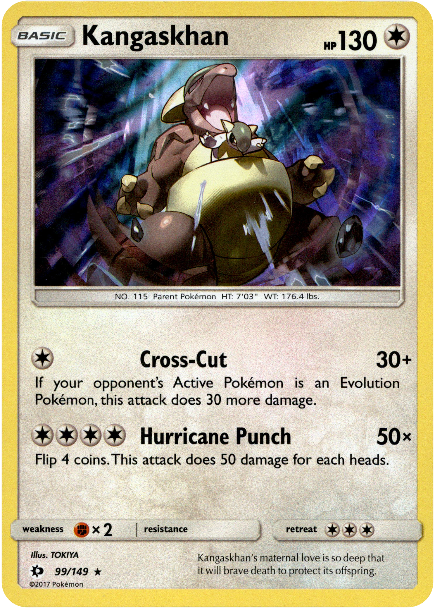 Kangaskhan - 99/149 - Sun & Moon - Holo - Card Cavern