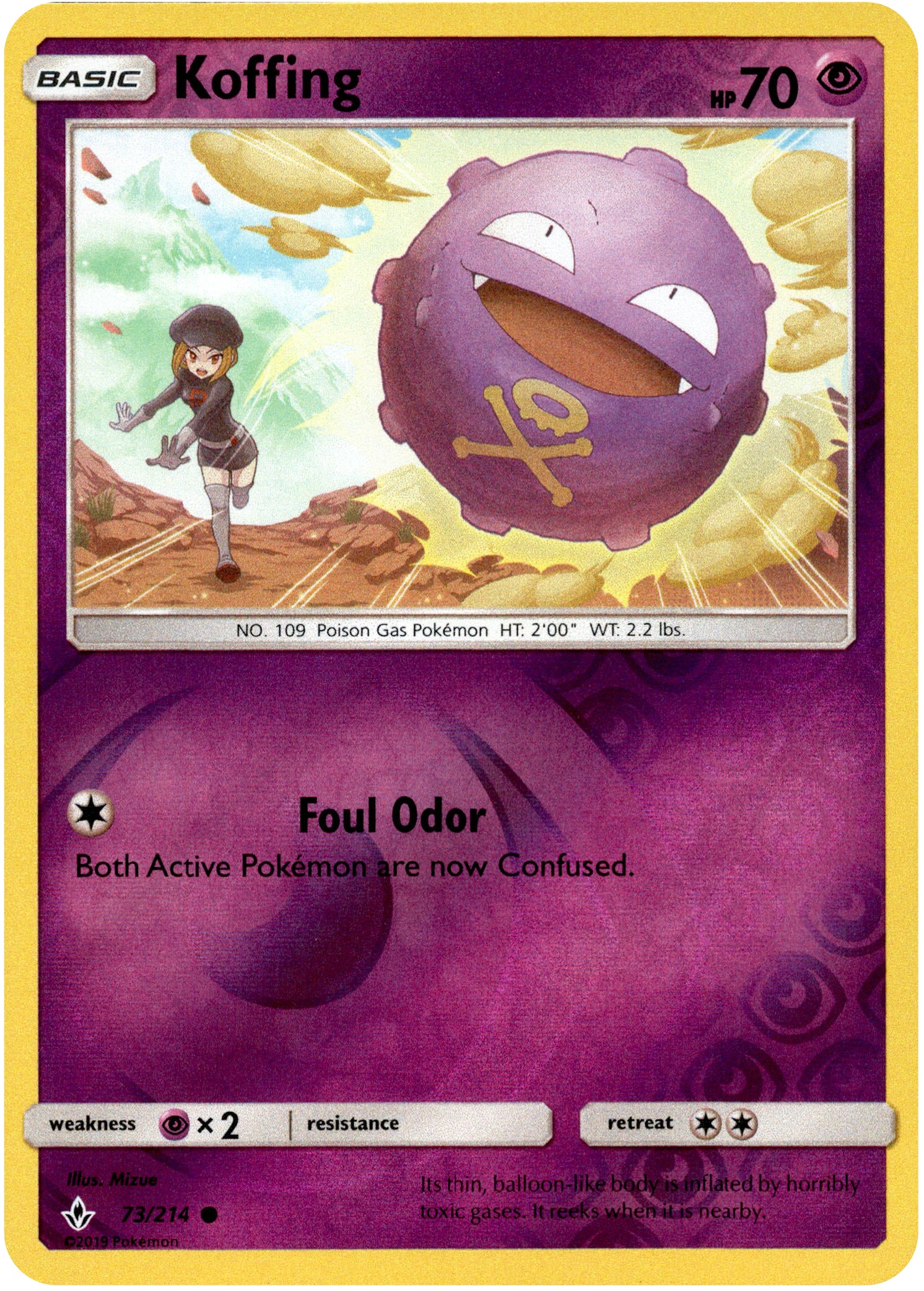 Koffing - 73/214 - Unbroken Bonds - Reverse Holo - Card Cavern
