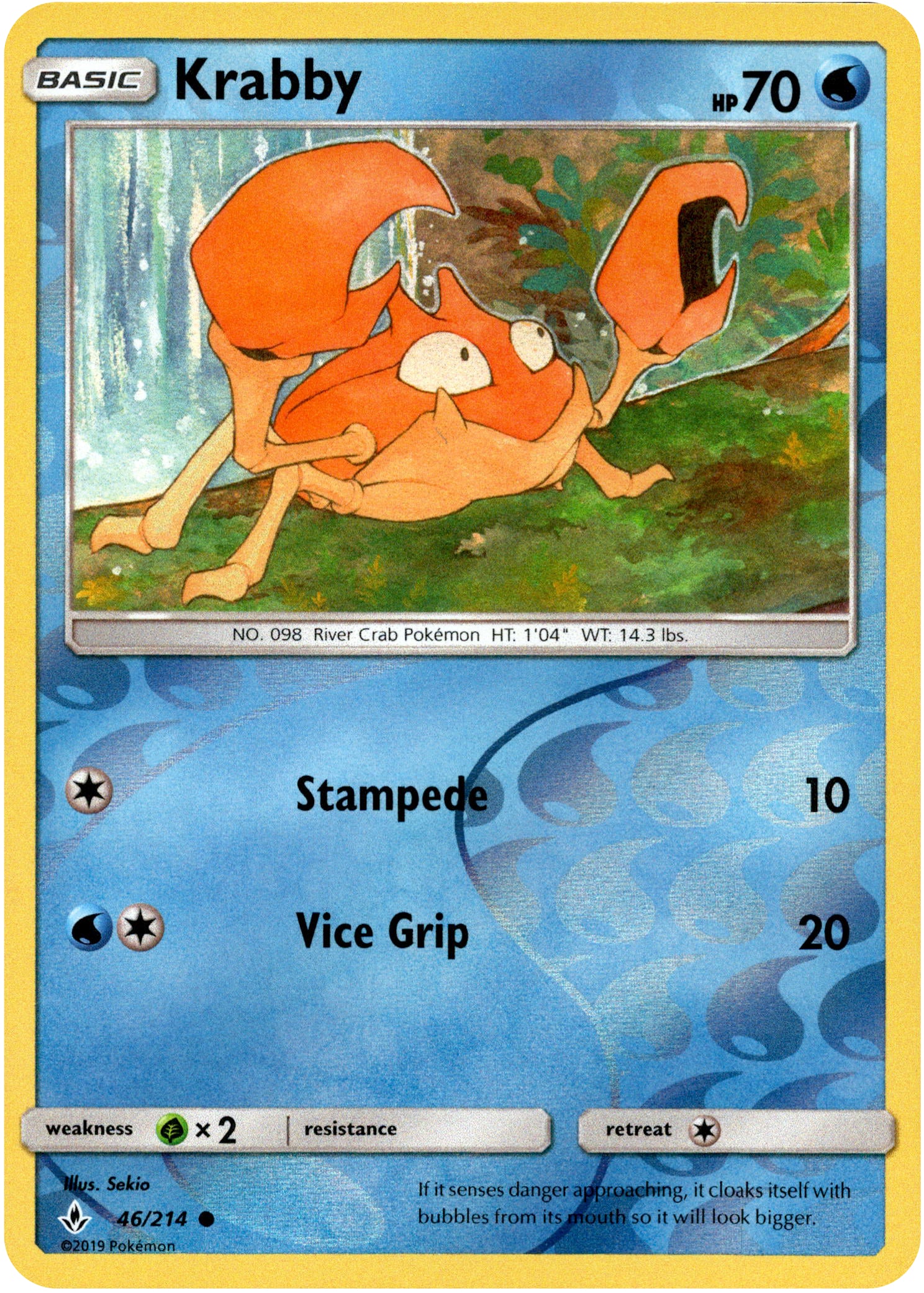 Krabby - 46/214 - Unbroken Bonds - Reverse Holo - Card Cavern