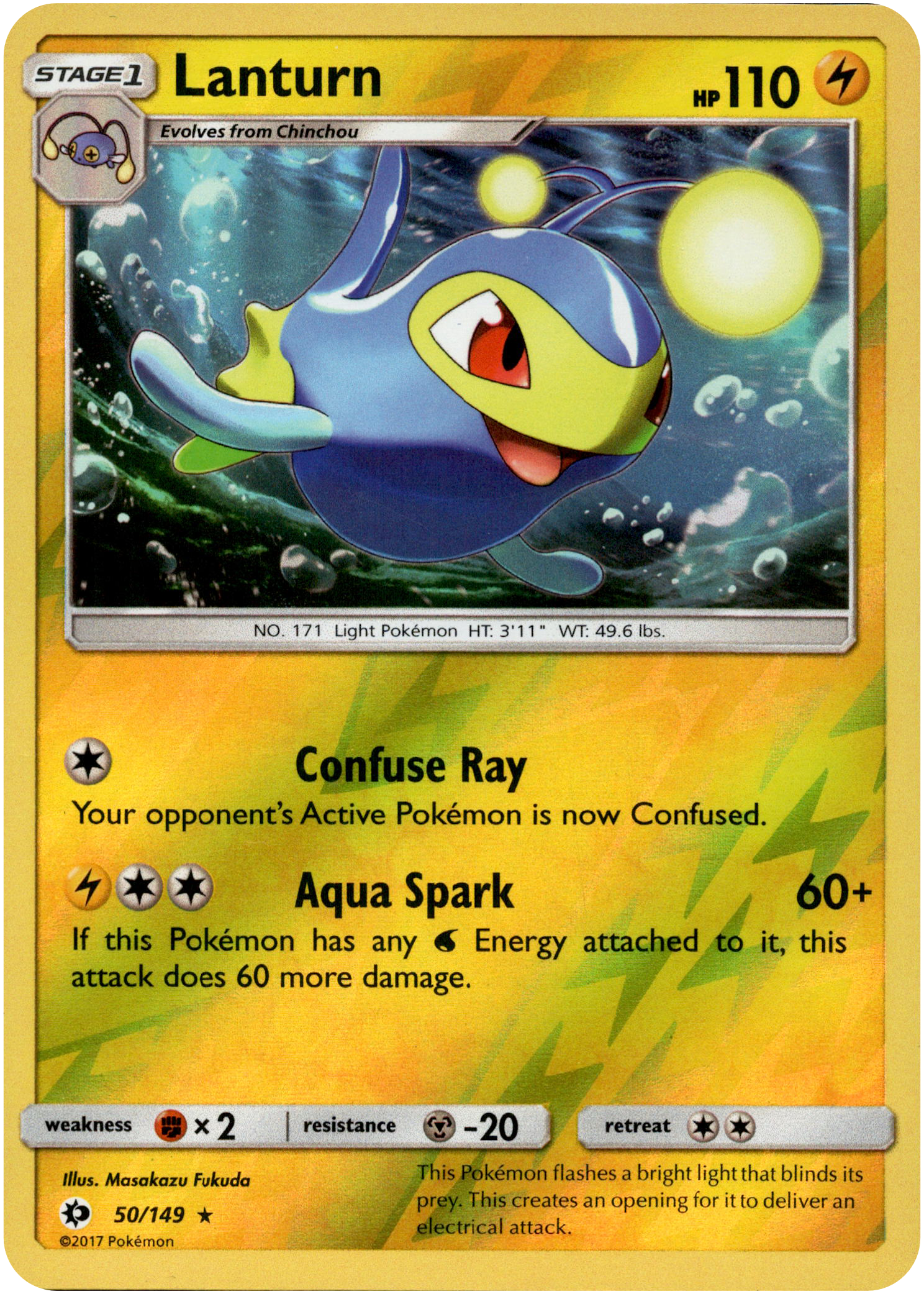 Lanturn - 50/149 - Sun & Moon - Reverse Holo - Card Cavern
