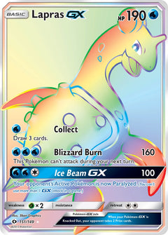 Lapras GX Hyper Rare - 151/149 - Sun & Moon - Holo - Card Cavern
