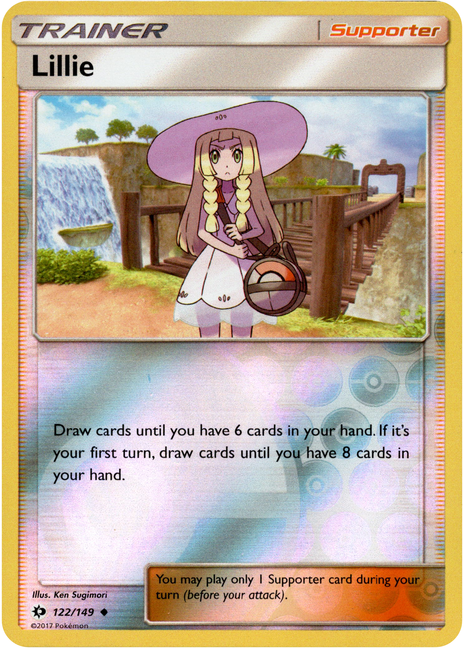 Lillie - 122/149 - Sun & Moon - Reverse Holo - Card Cavern