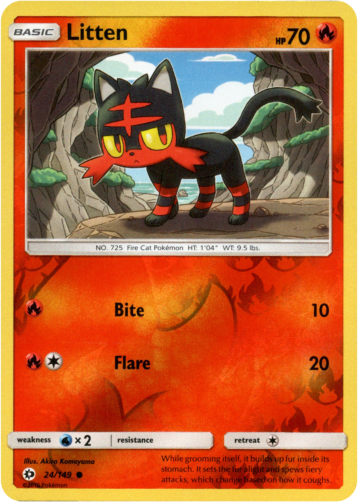 Litten - 24/149 - Sun & Moon - Reverse Holo - Card Cavern