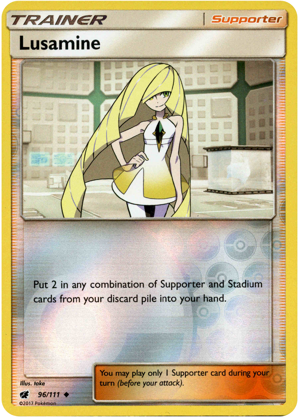 Lusamine - 96/111 - Crimson Invasion - Reverse Holo - Card Cavern
