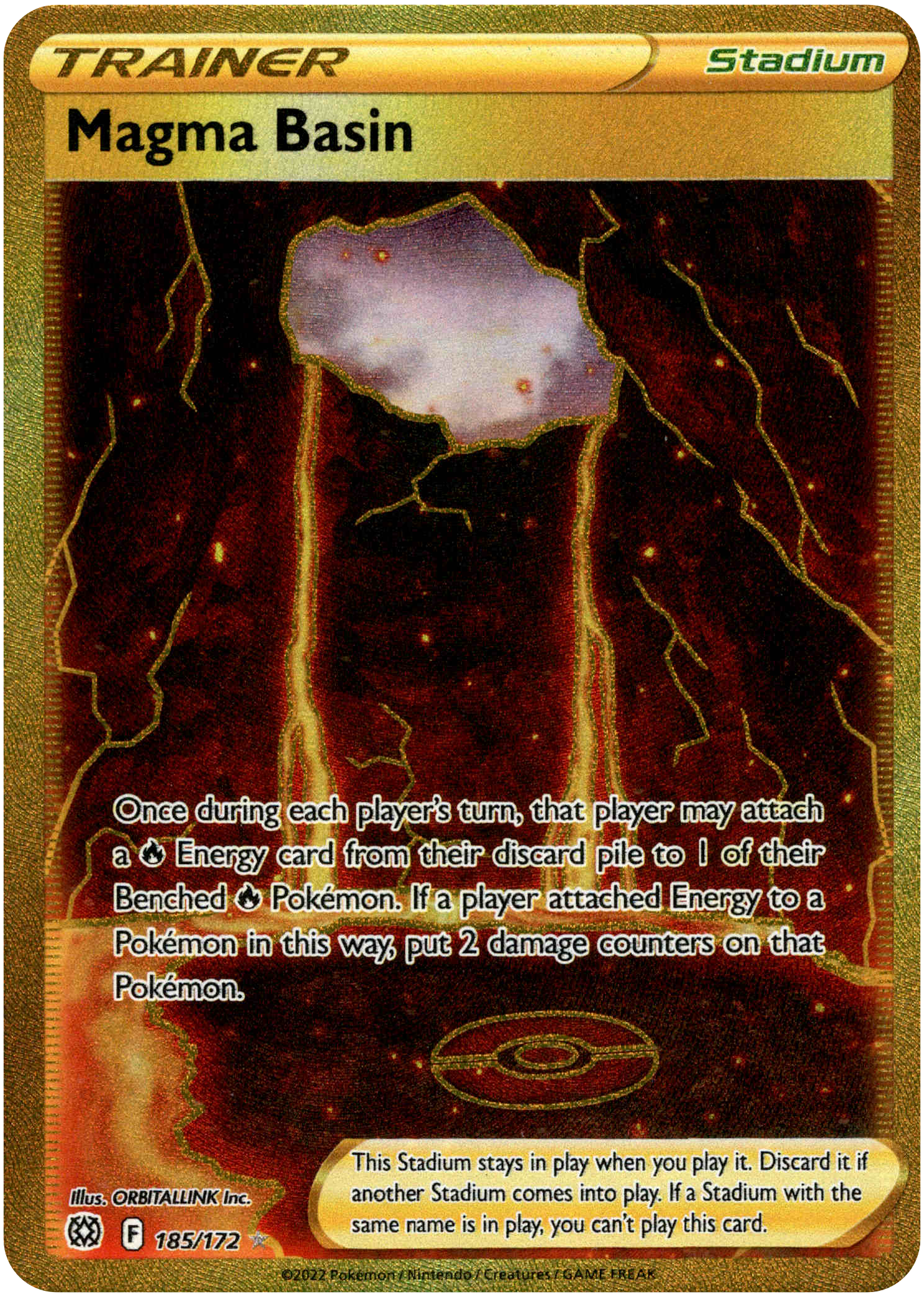 Magma Basin Secret Rare - 185/172 - Brilliant Stars - Holo - Card Cavern