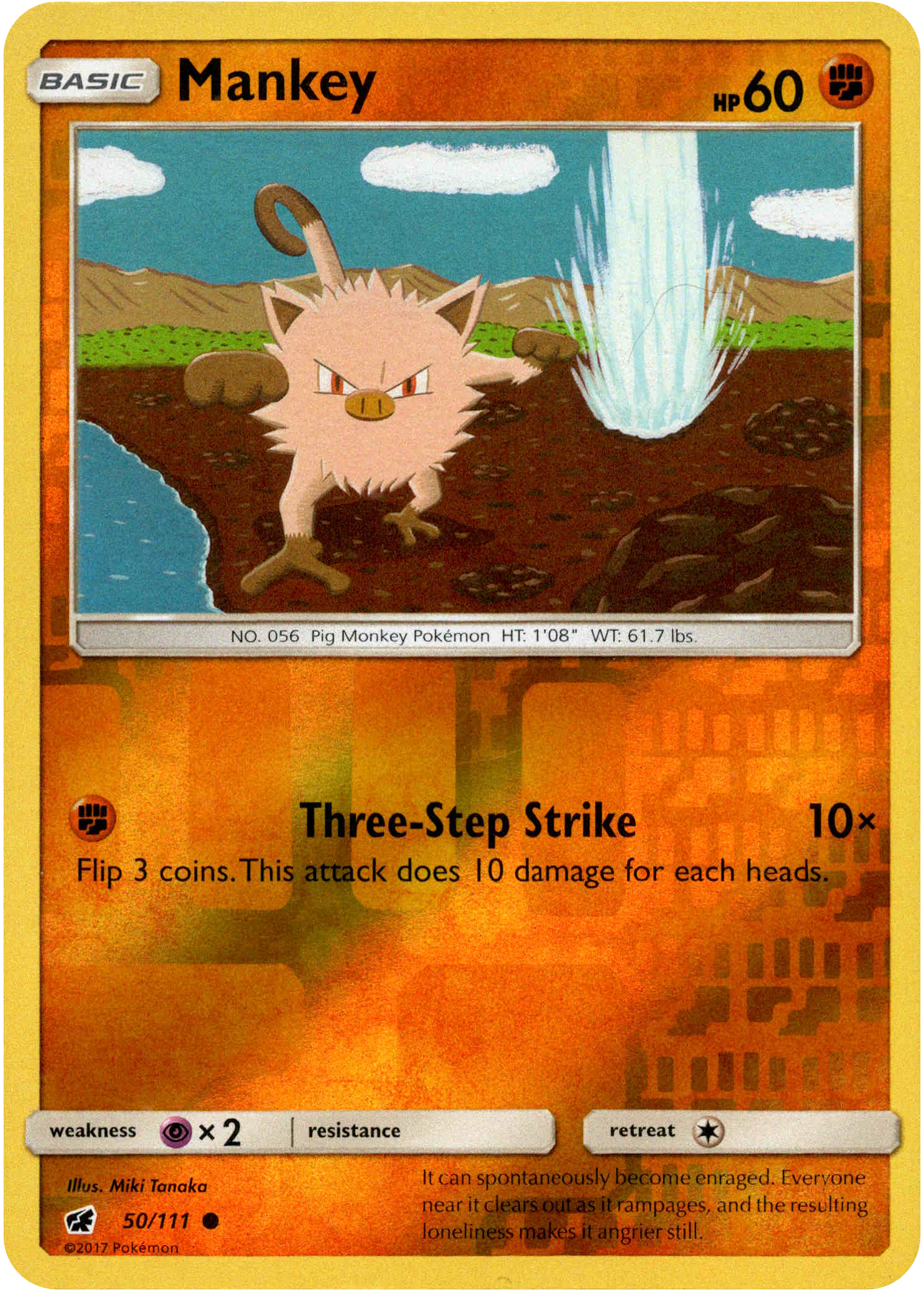 Mankey - 50/111 - Crimson Invasion - Reverse Holo - Card Cavern