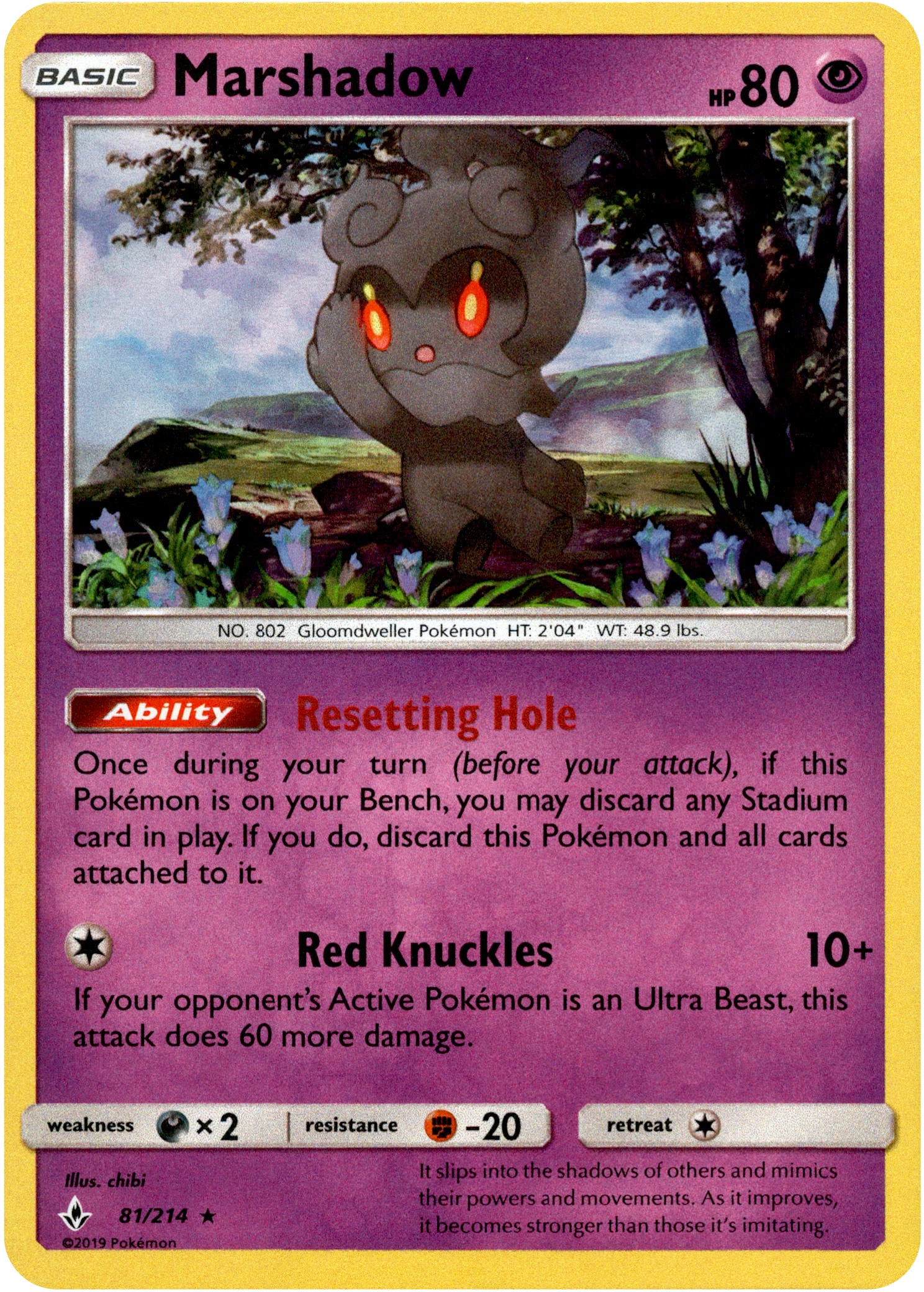 Marshadow - 81/214 - Unbroken Bonds - Holo - Card Cavern