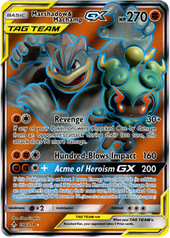 Marshadow & Machamp GX Full Art - 198/214 - Unbroken Bonds - Holo - Card Cavern