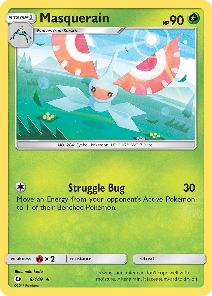 Masquerain - 8/149 - Sun & Moon - Card Cavern
