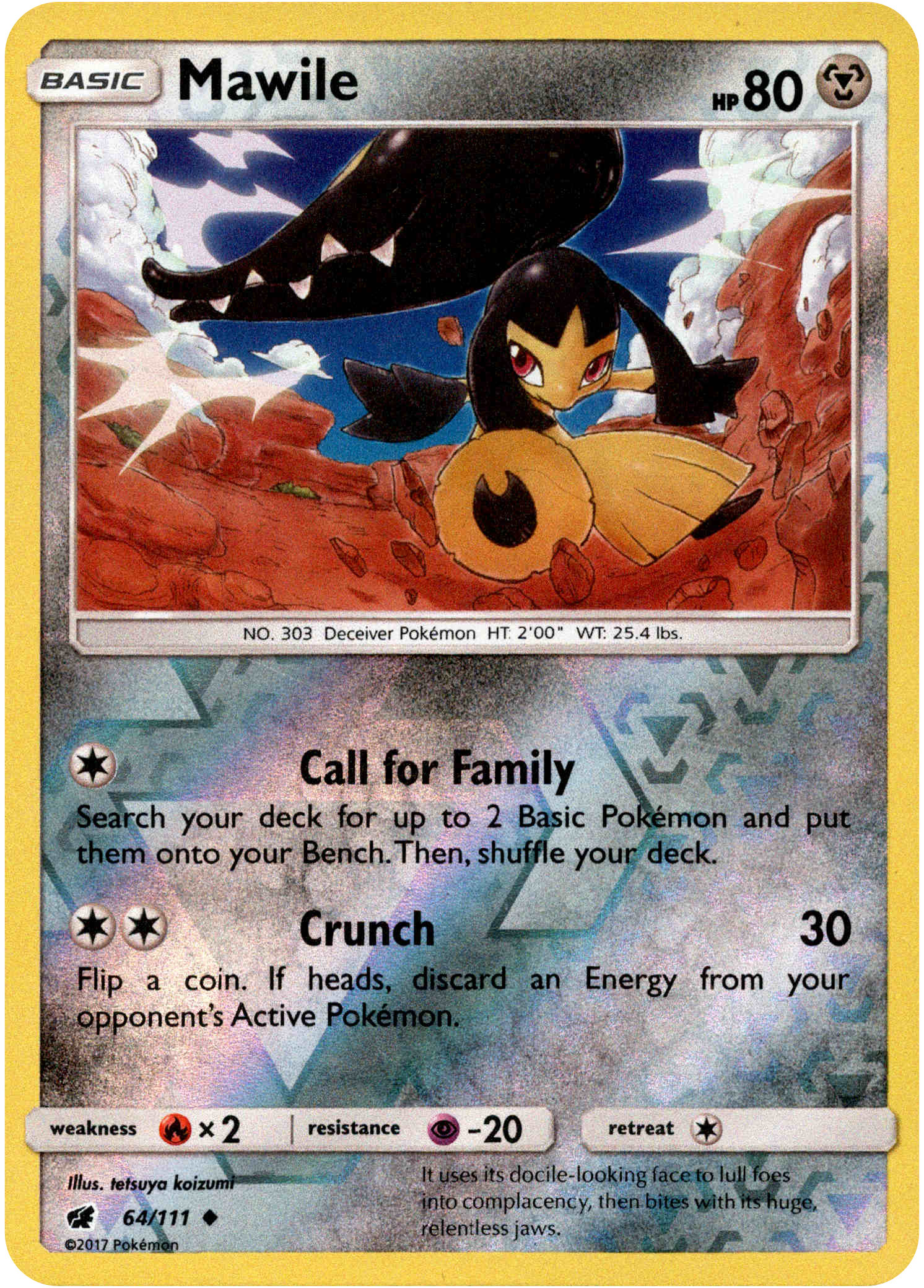 Mawile - 64/111 - Crimson Invasion - Reverse Holo - Card Cavern
