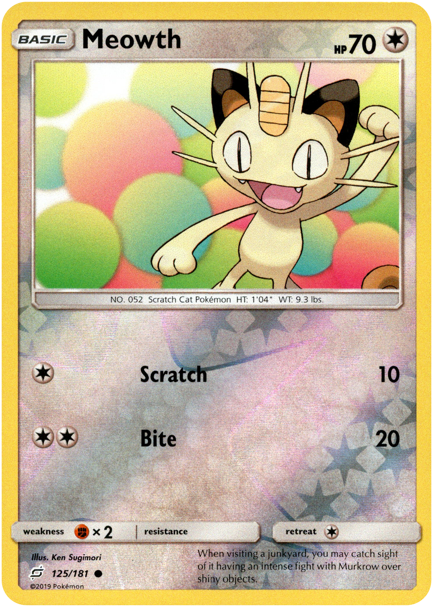 Meowth - 125/181 - Team Up - Reverse Holo - Card Cavern