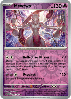 Mewtwo - 150/165 - Scarlet & Violet 151 - Reverse Holo - Card Cavern