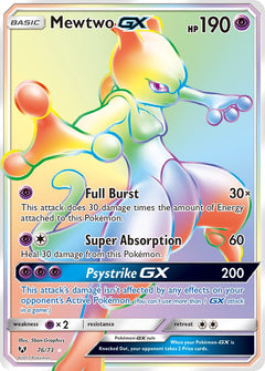 Mewtwo GX Hyper Rare - 76/73 - Shining Legends - Holo - Card Cavern