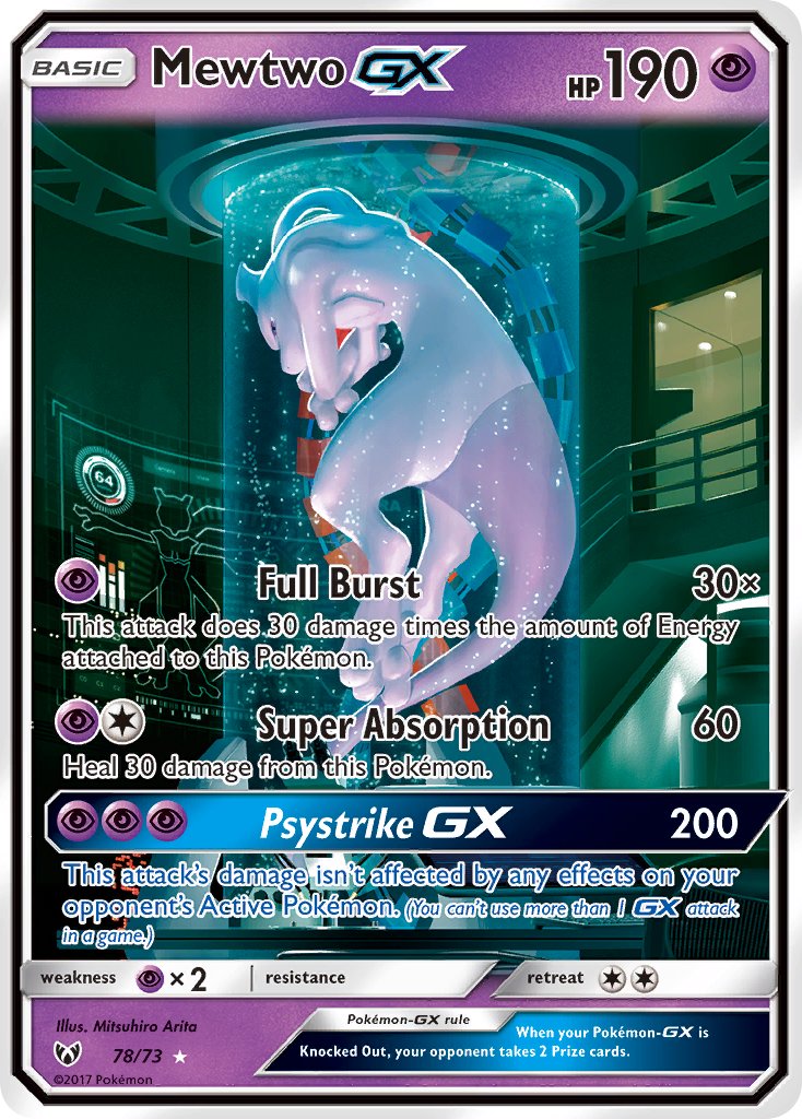 Mewtwo GX Shiny Secret Rare - 78/73 - Shining Legends - Holo - Card Cavern