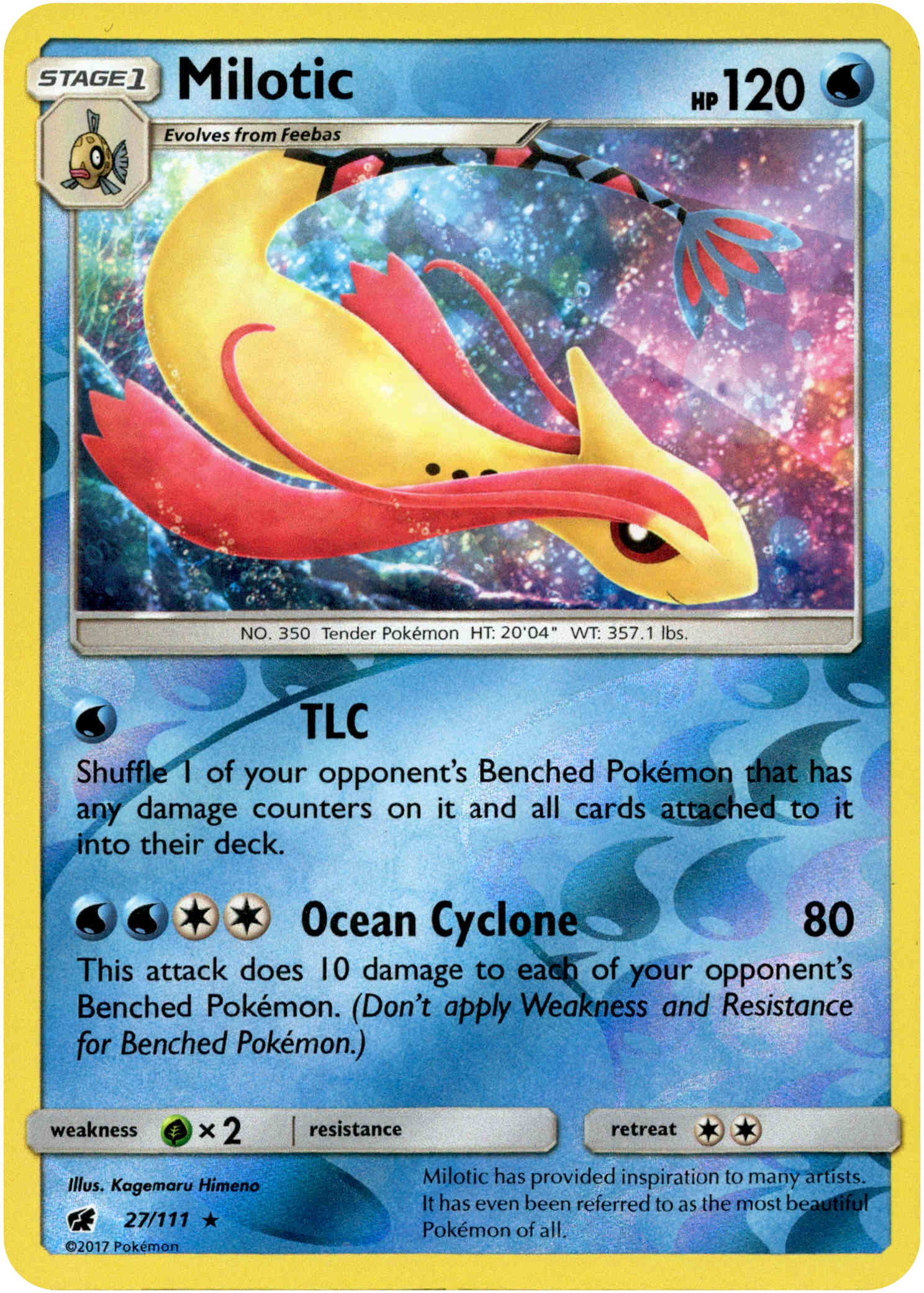 Milotic - 27/111 - Crimson Invasion - Reverse Holo - Card Cavern